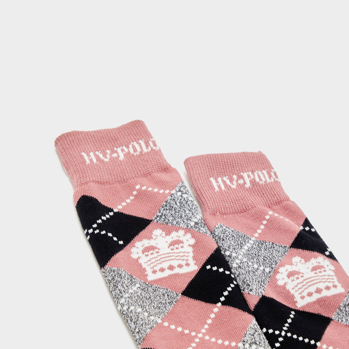 Argyle Socks Grey Soft Blue