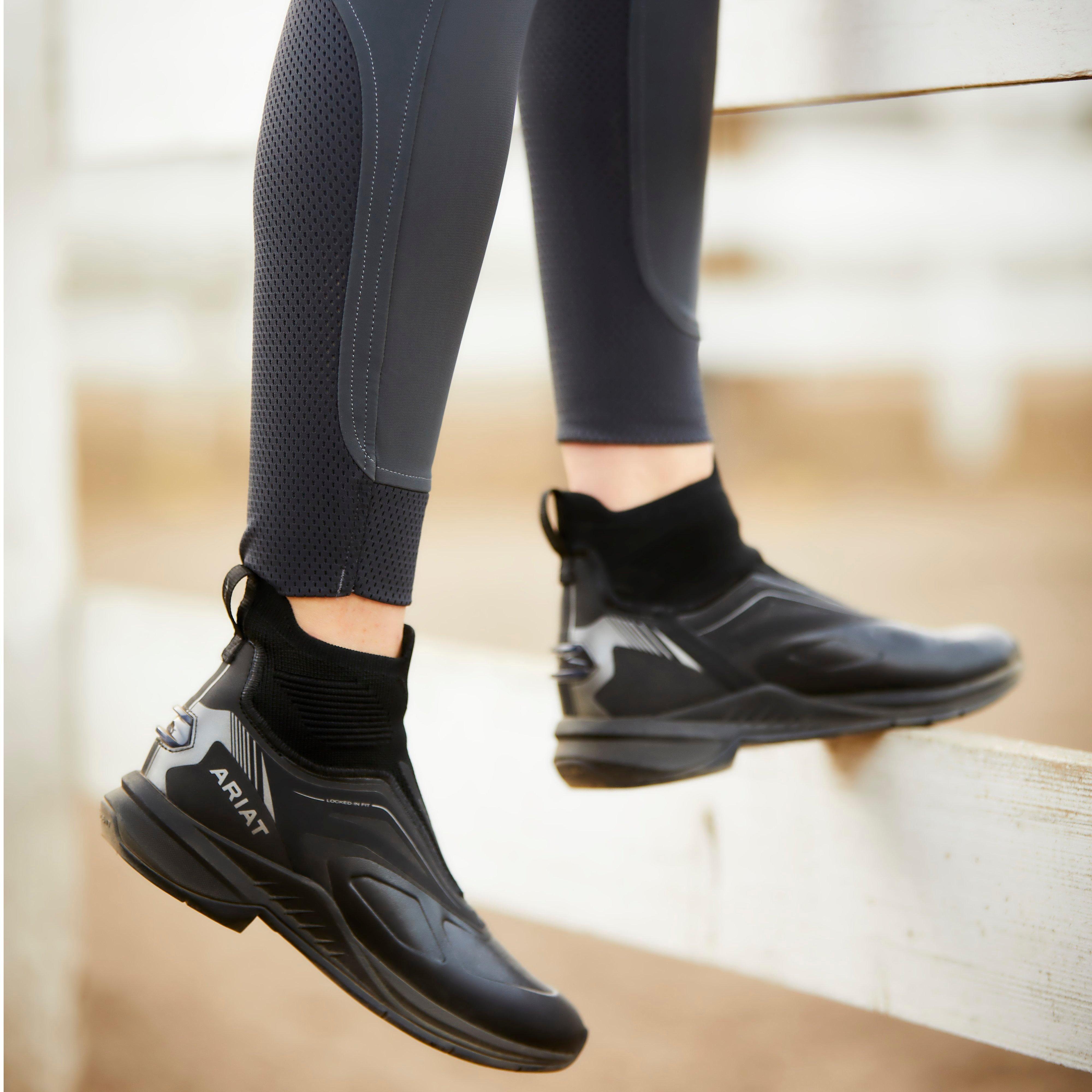 Womens Tri Factor Grip Knee Patch Breeches Black