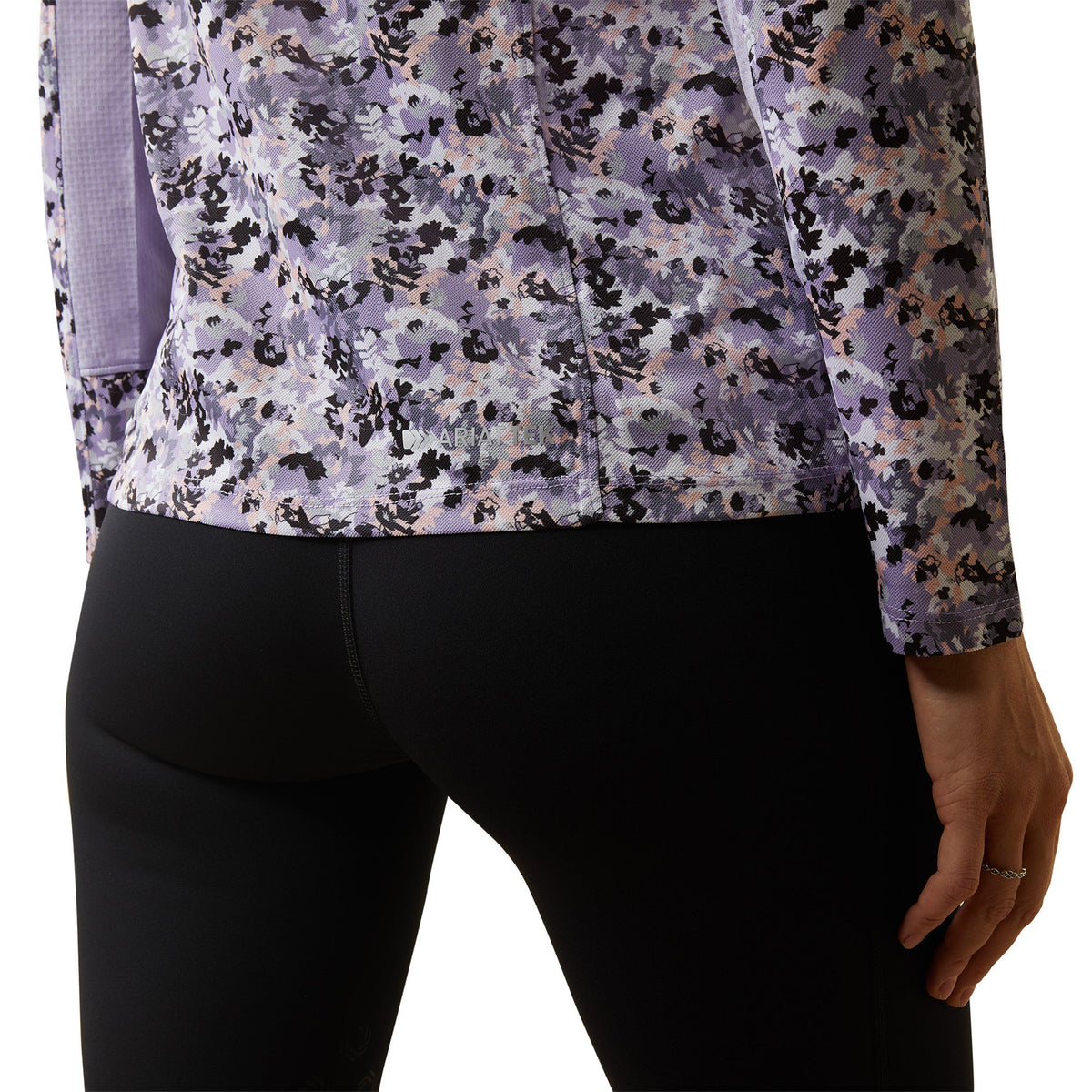 Womens Sunstopper 2.0 1/4 Zip Base Layer Grey Camo Floral