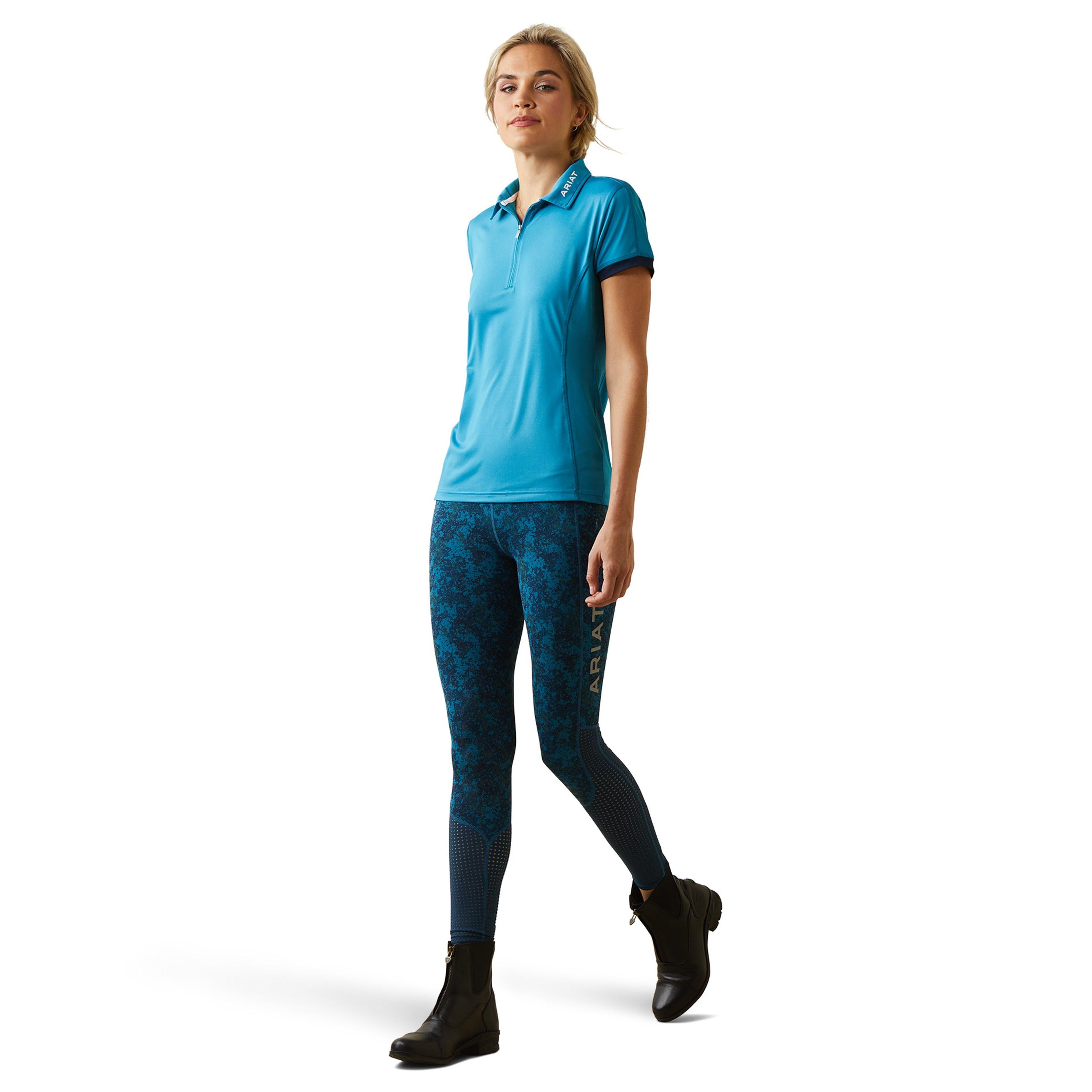 Womens Bandera 1/4 Zip Short Sleeved Polo Shirt Mosaic Blue