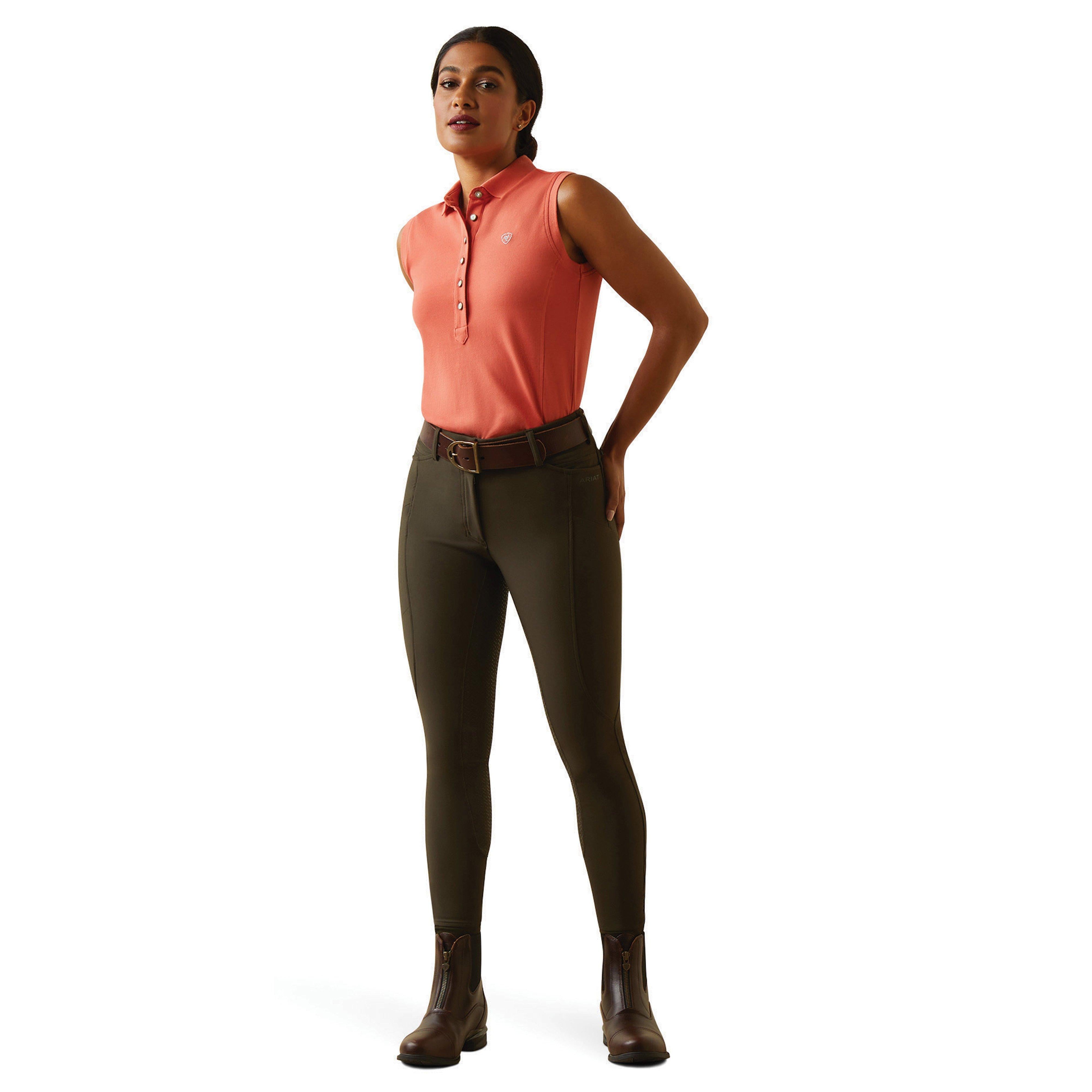 Womens Prix 2.0 Sleeveless Polo Shirt Burnt Sienna