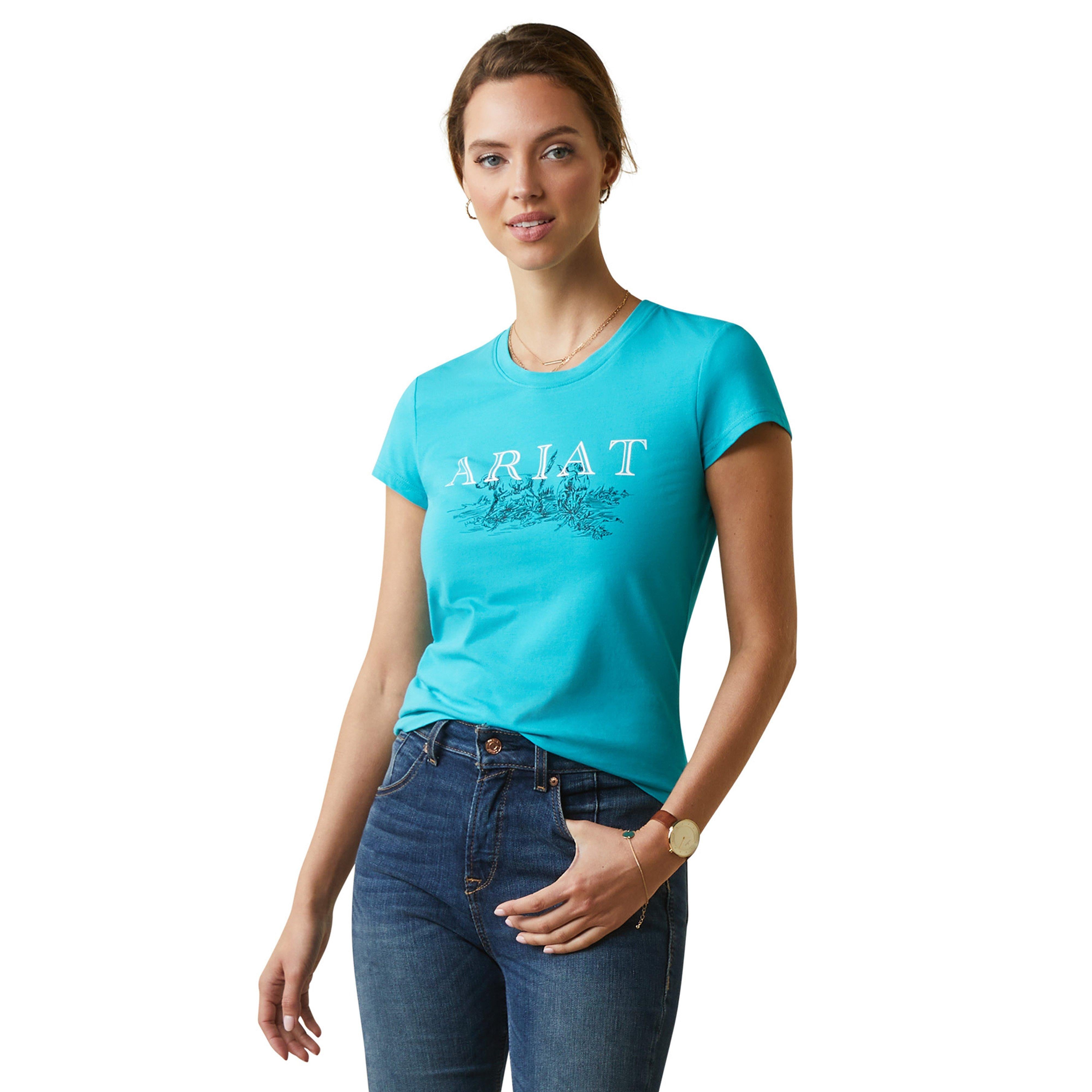 Womens Toile Dogs T-Shirt Viridian Green