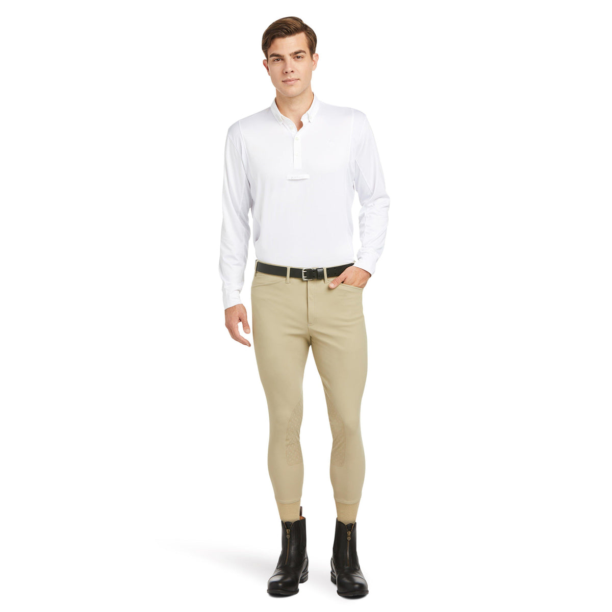 Mens TEK Long Sleeved Show Shirt White