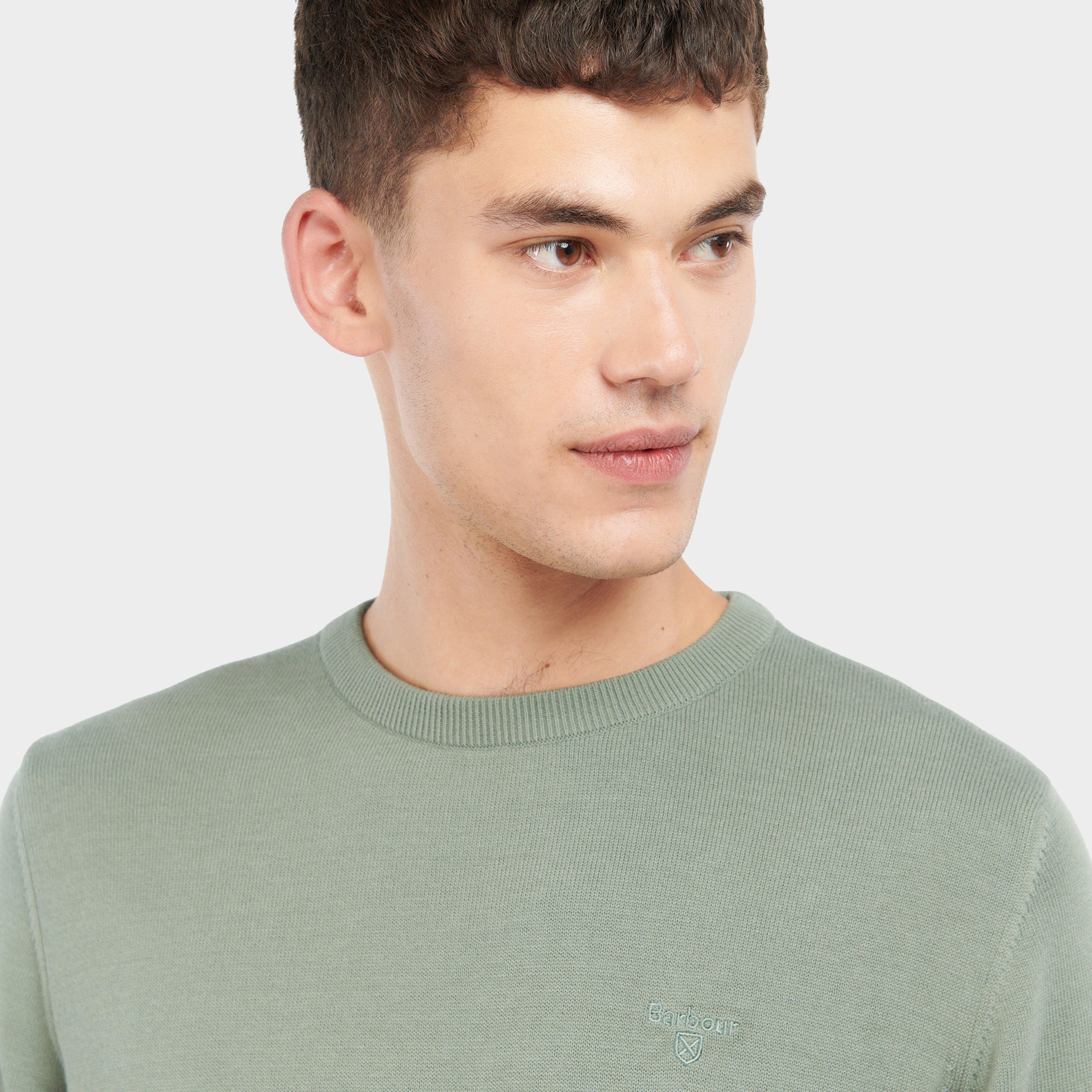 Mens Pima Cotton Crew Neck Sweater Agave Green