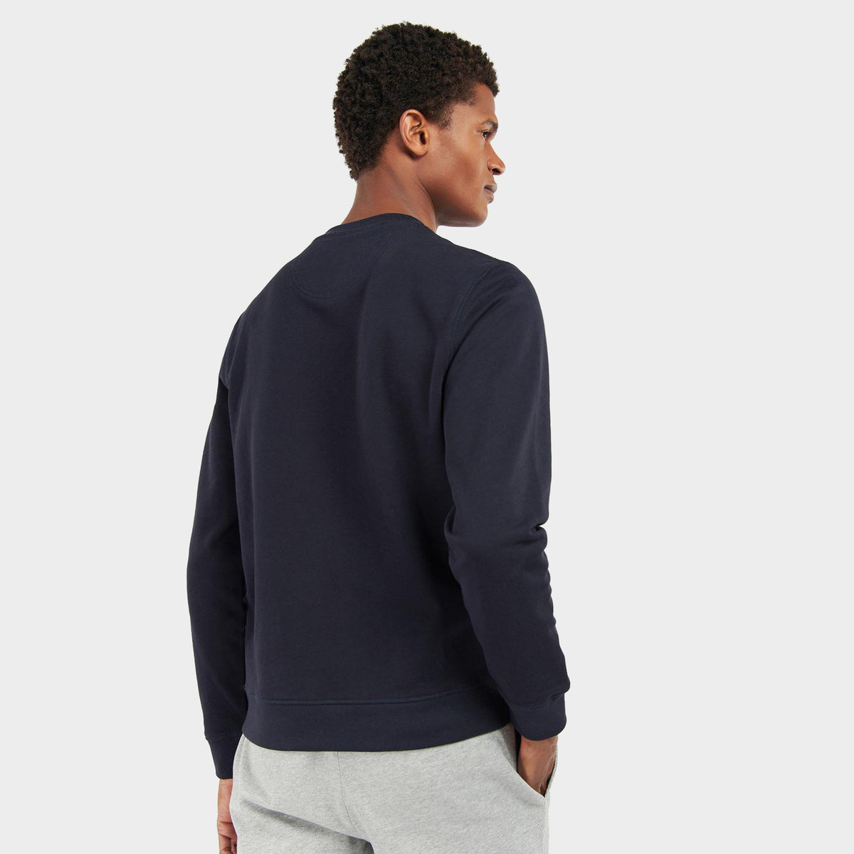 Mens Logo Crew-Neck Sweatshirt Navy