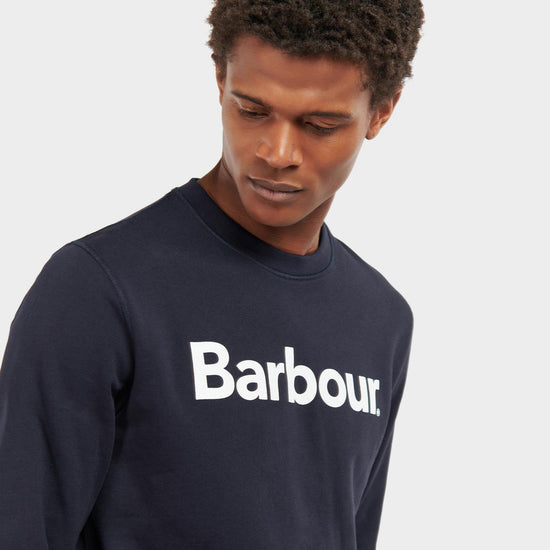 Mens Logo Crew-Neck Sweatshirt Navy