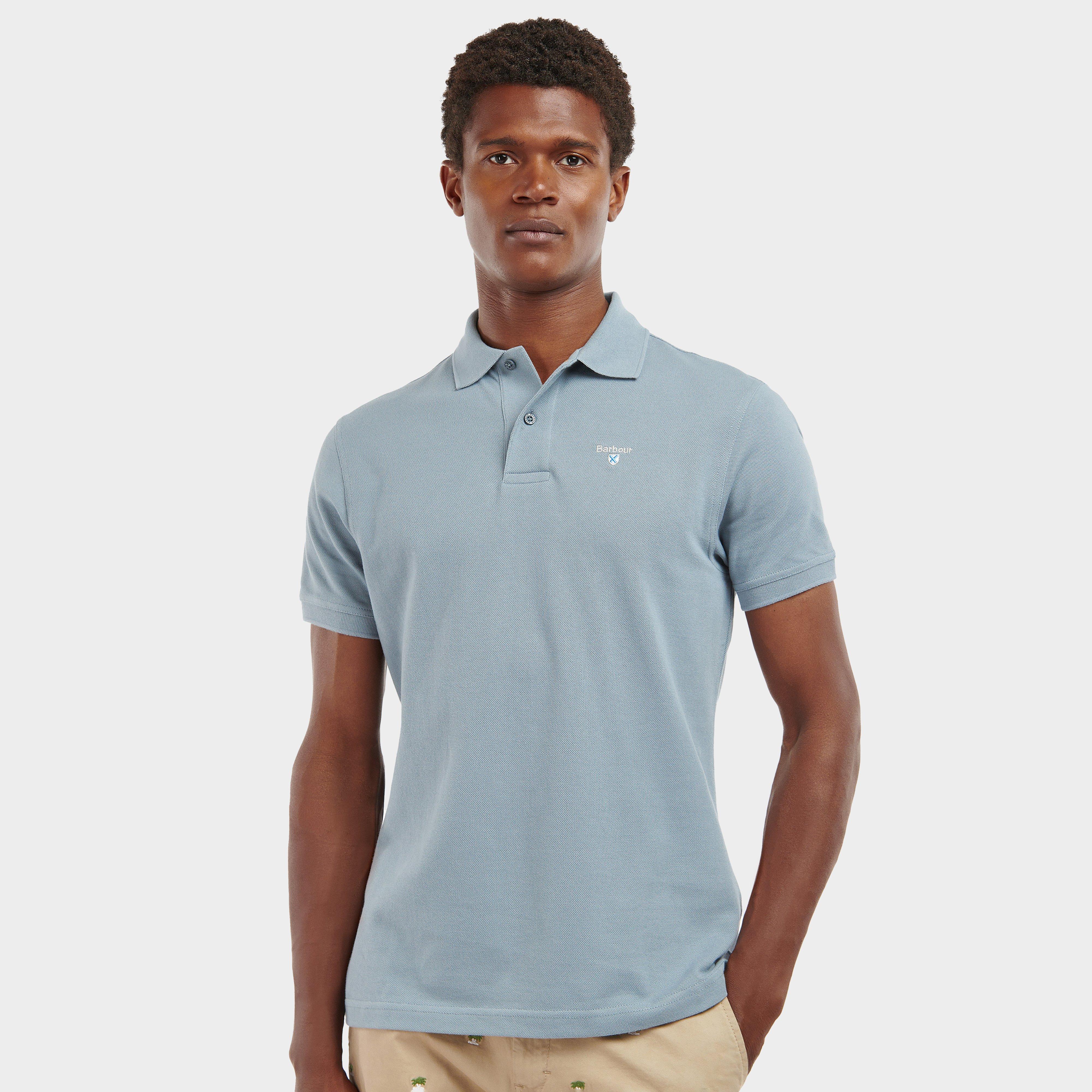 Mens Sports Polo Shirt Washed Blue