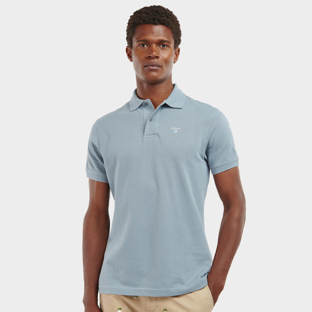 Mens Sports Polo Shirt Washed Blue