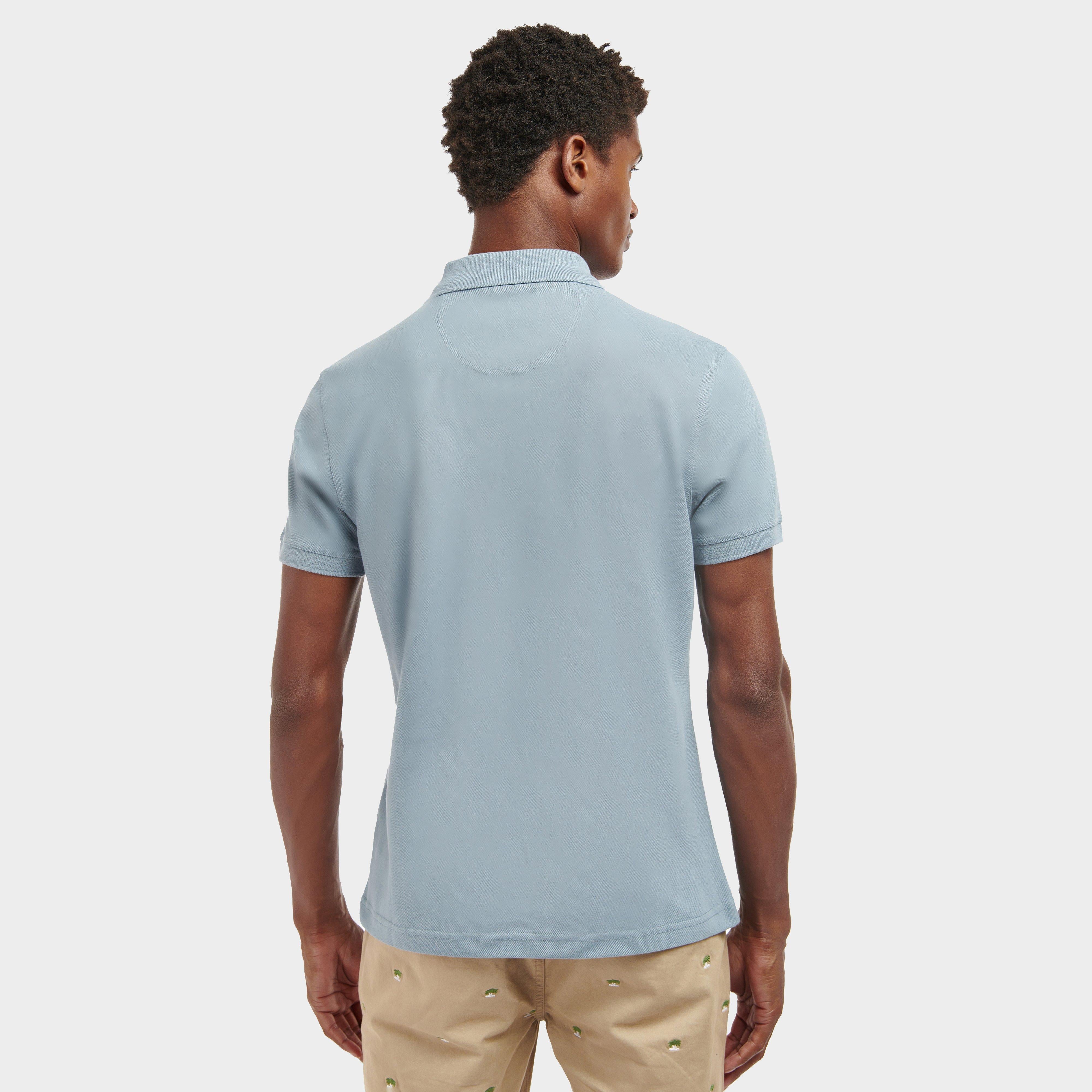 Mens Sports Polo Shirt Washed Blue