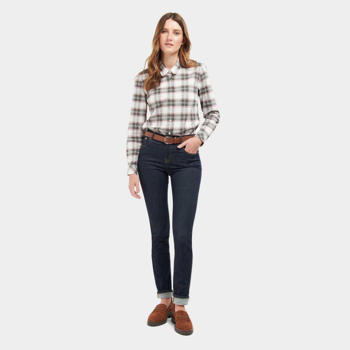 Womens Daphne Shirt Cloud Olive Check