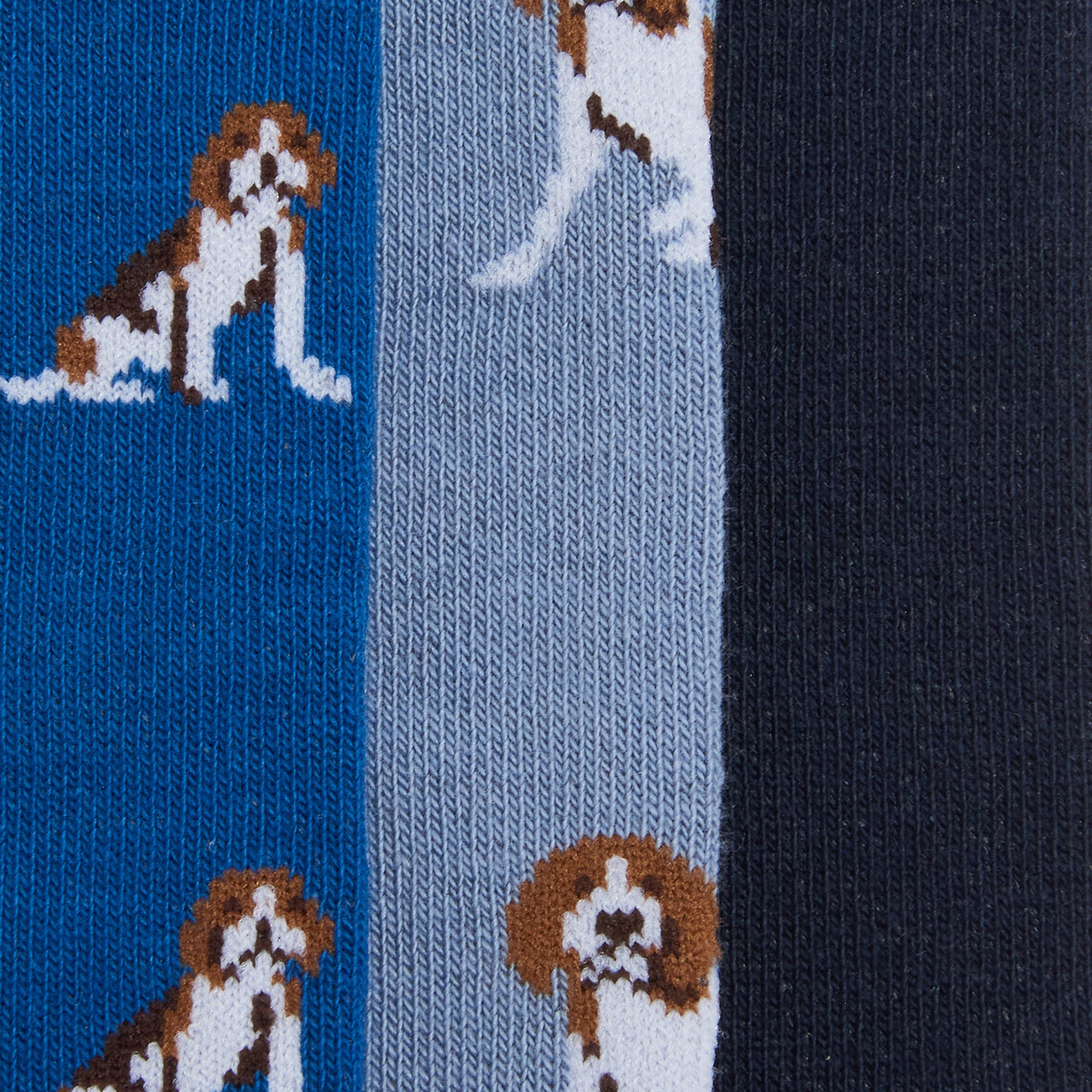 Mens Beagle Dog Sock Set Blue Beagle