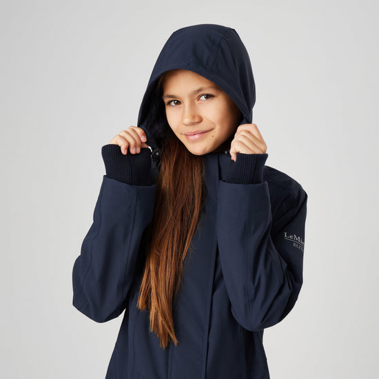 Young Rider Junior Pro Waterproof Coat Navy