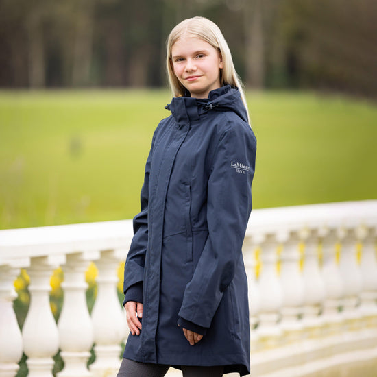 Young Rider Junior Pro Waterproof Coat Navy