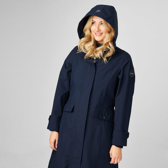Womens Amelie Waterproof Lightweight Riding Coat Navy