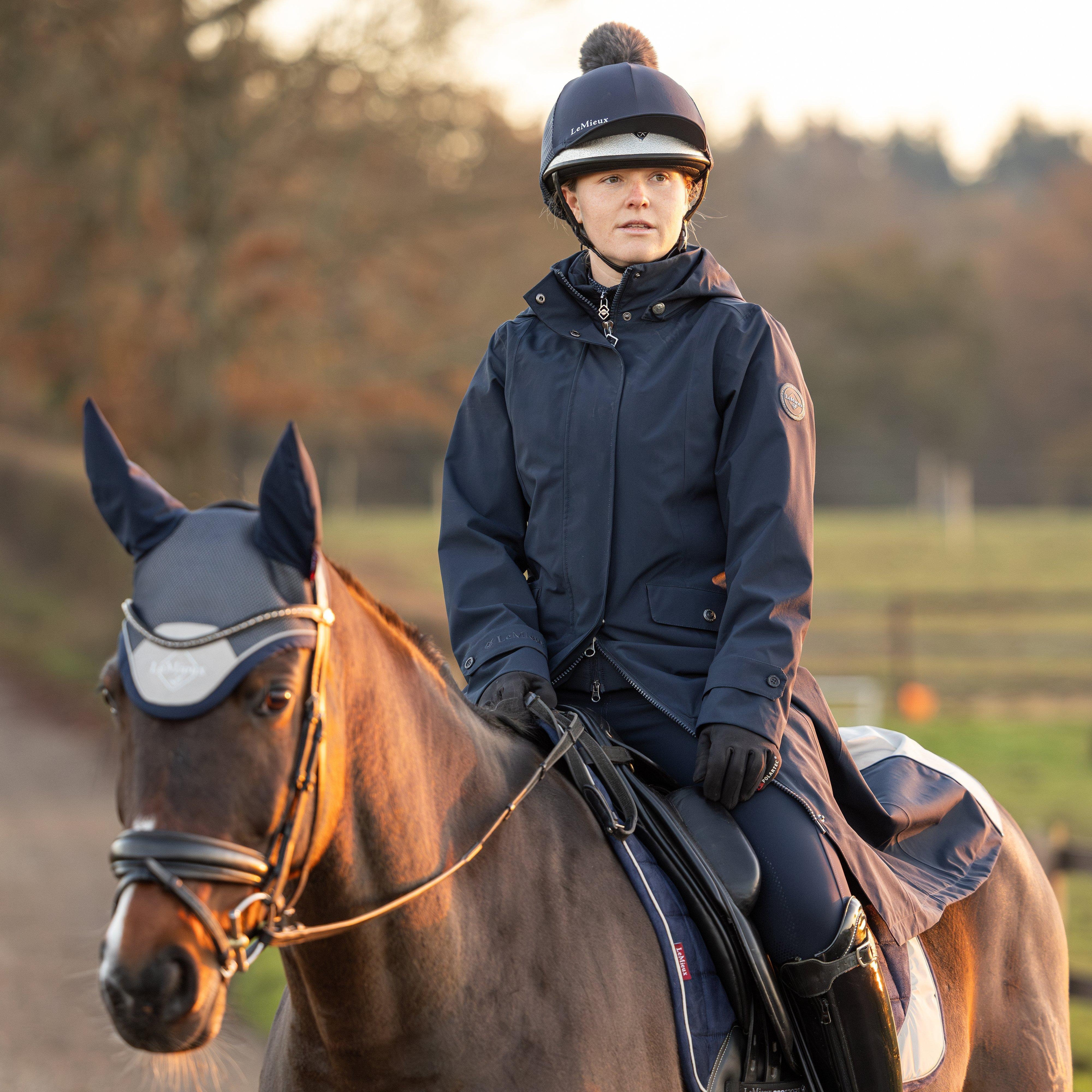 Womens Amelie Waterproof Lightweight Riding Coat Navy
