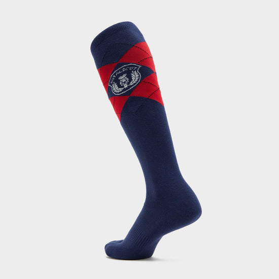 Womens Argyle Riding Socks Navy/Red