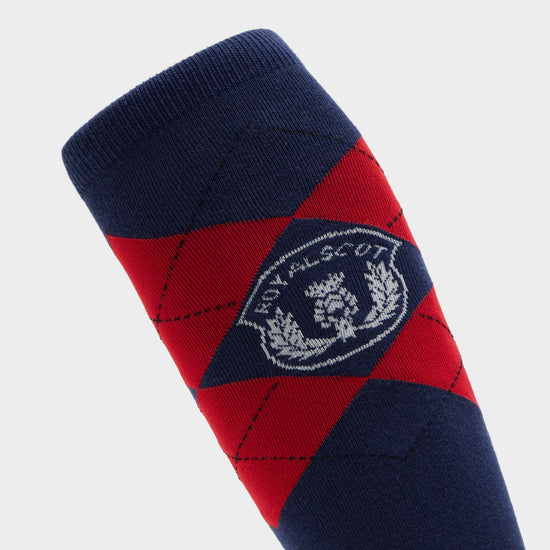 Womens Argyle Riding Socks Navy/Red