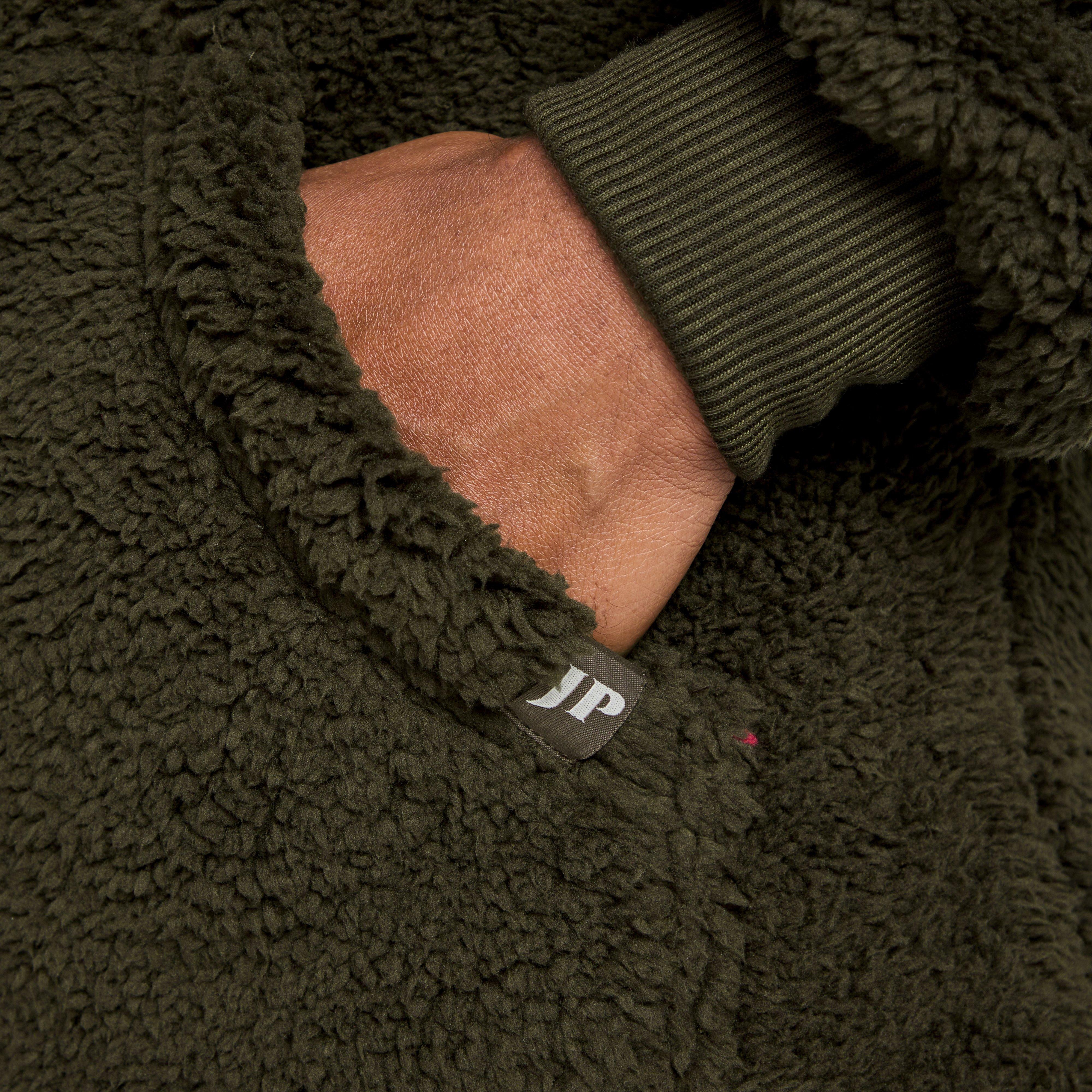 Mens Sherpa Fleece Hoodie Green