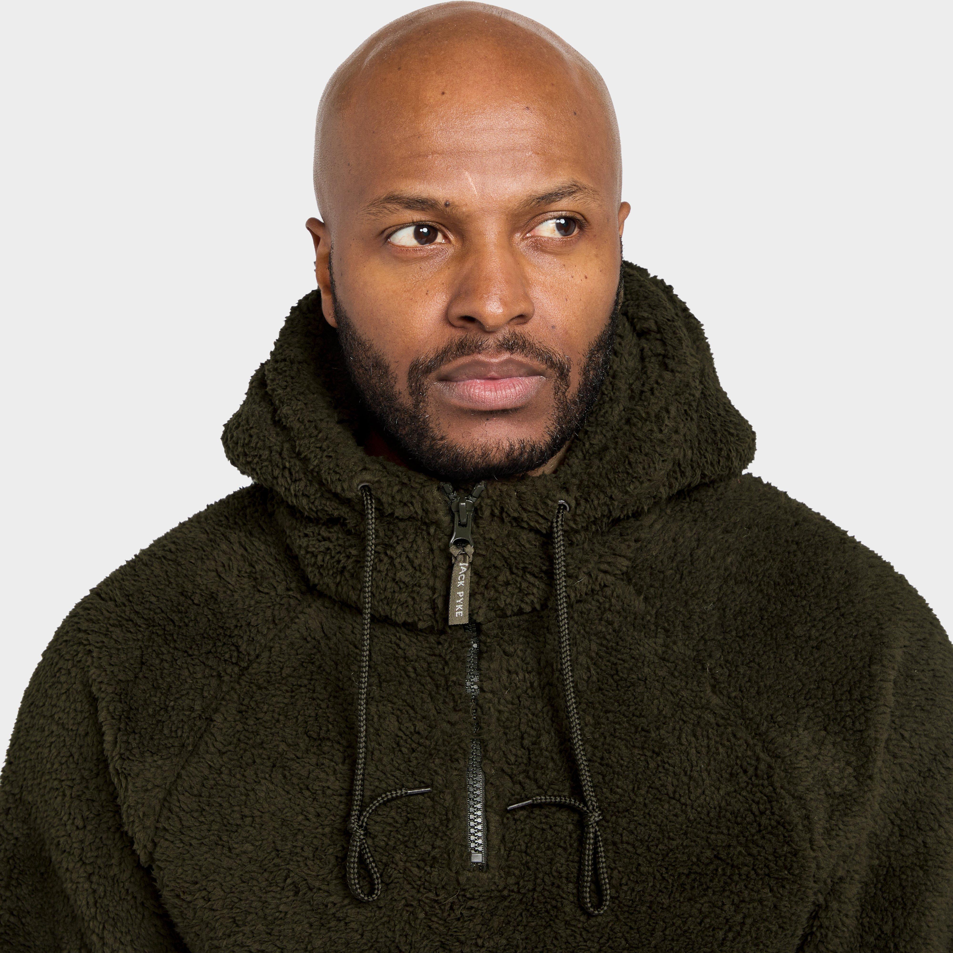 Mens Sherpa Fleece Hoodie Green
