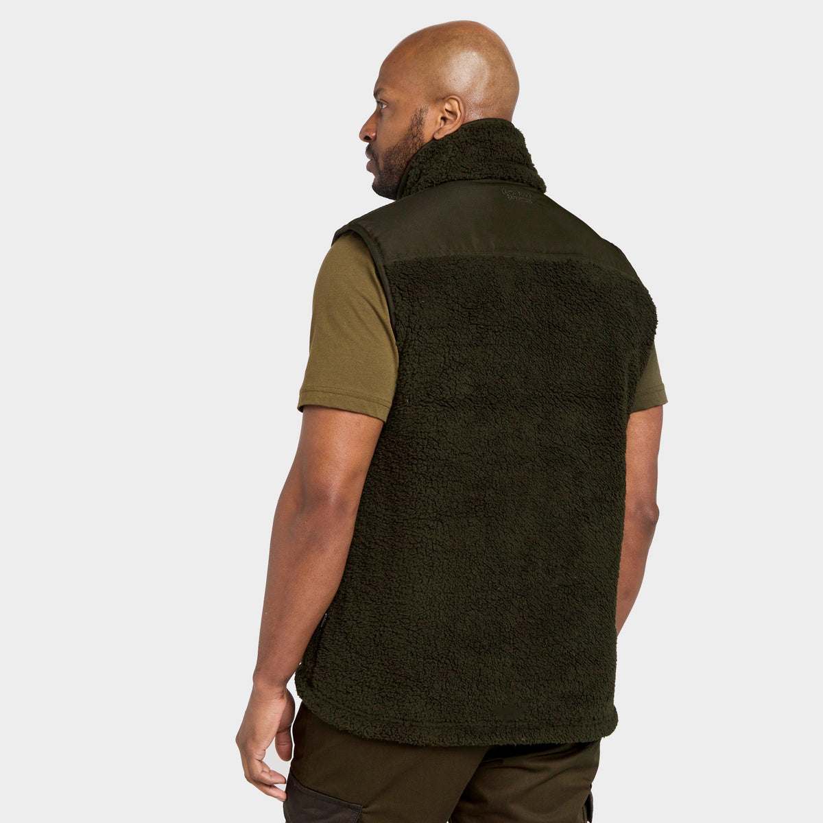 Mens Sherpa Fleece Gilet Green