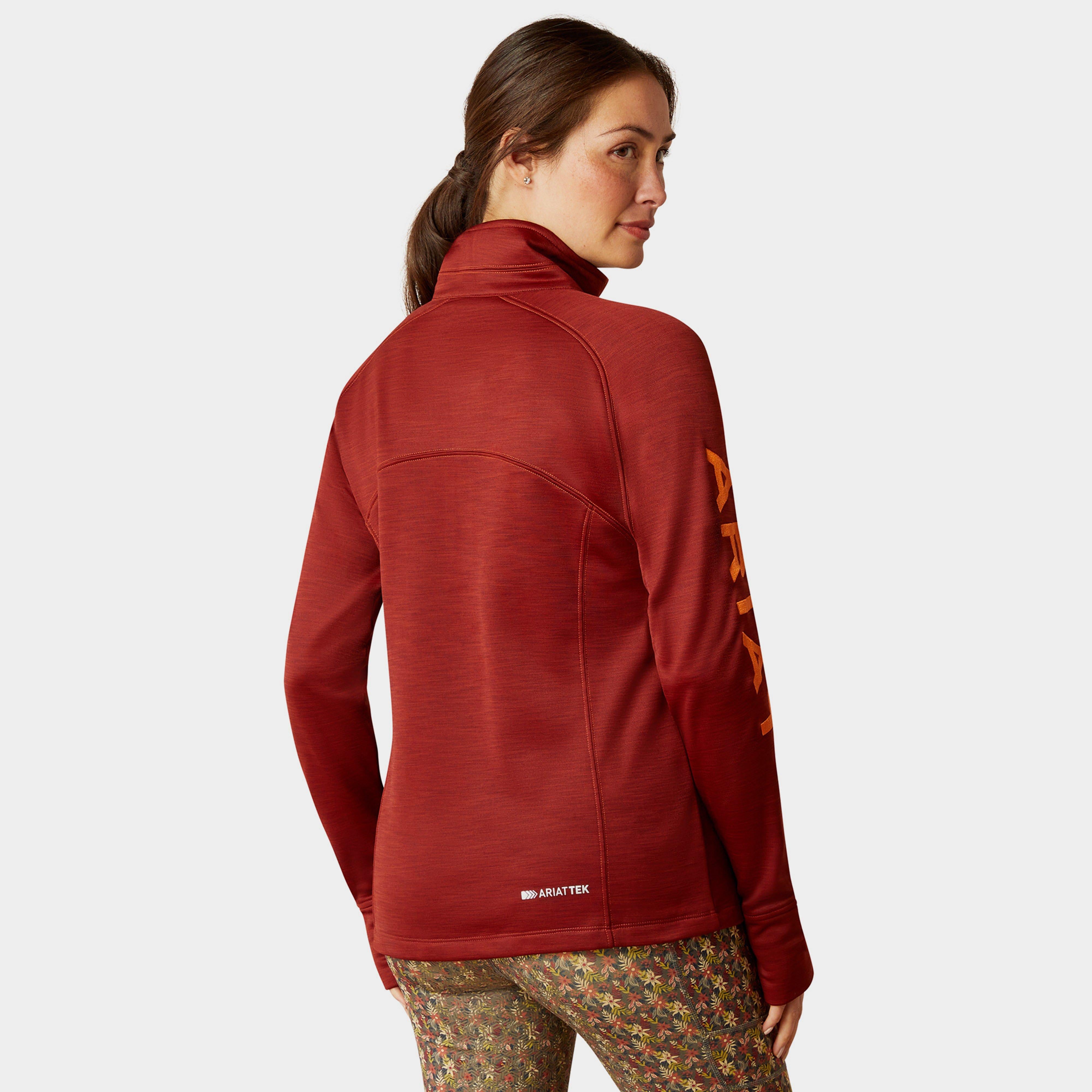 Womens Tek Team 1/2 Zip Sweatshirt Fired Brick