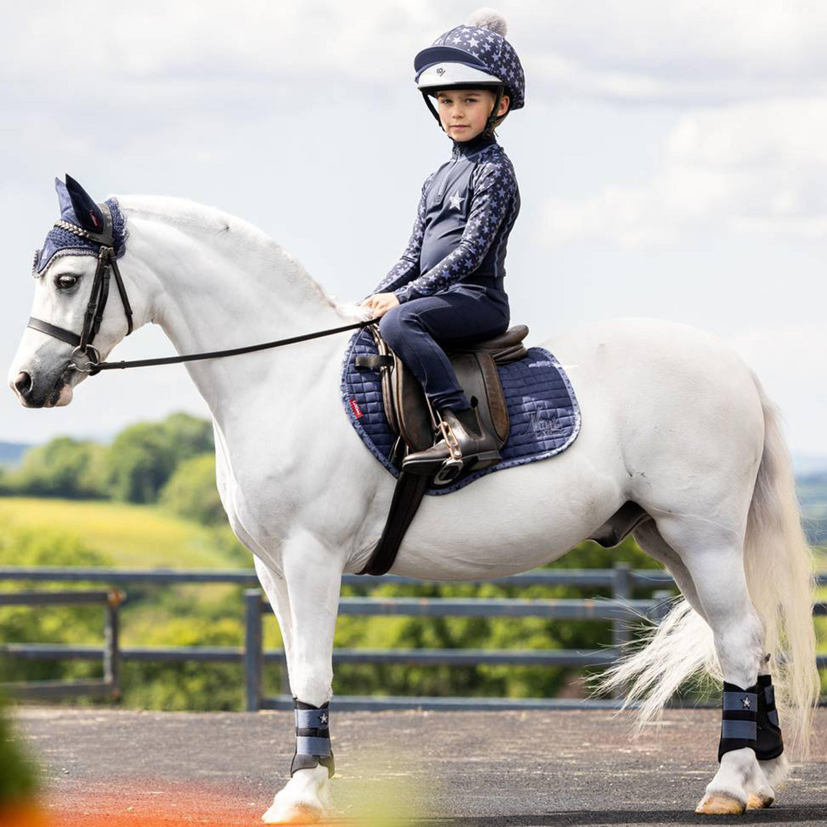 Mini Suede Jump Square Saddle Pad Indigo