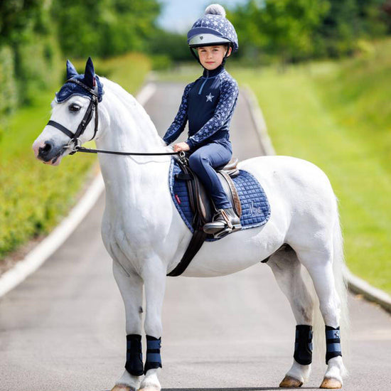 Mini Suede Jump Square Saddle Pad Indigo