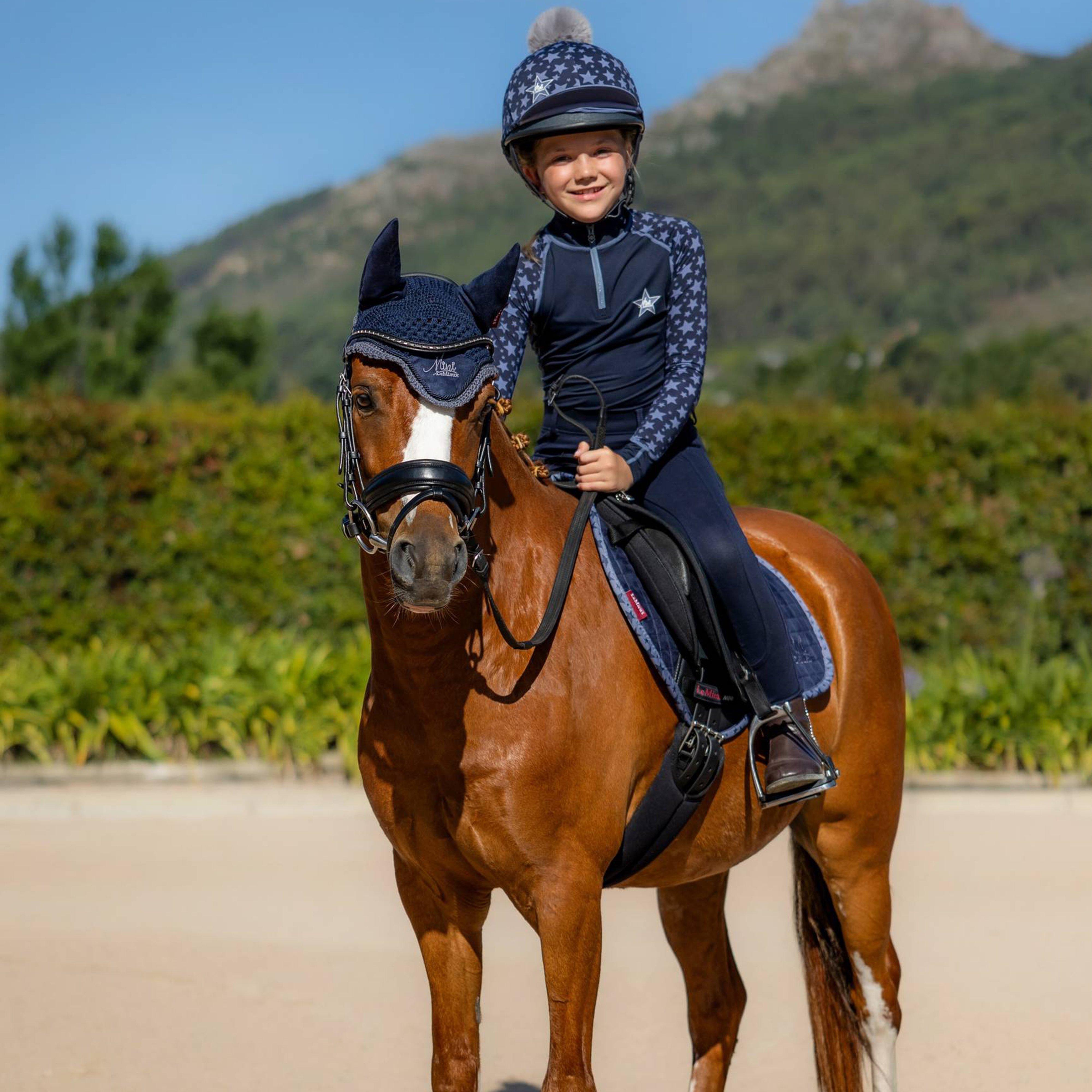 Mini Suede Jump Square Saddle Pad Indigo