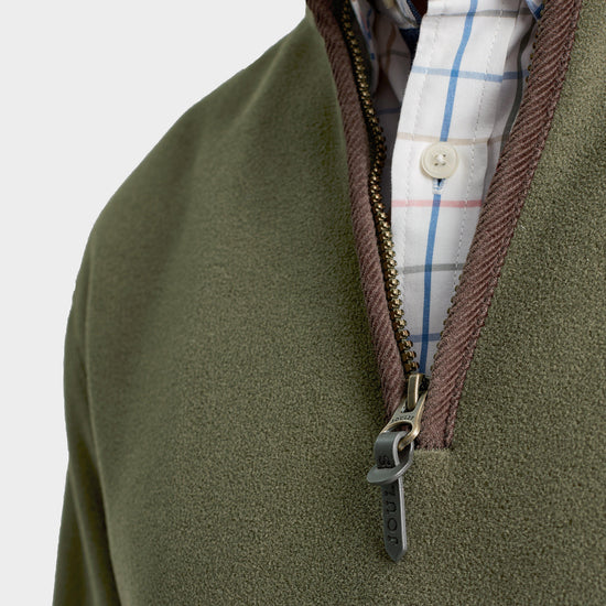 Mens Coxton Quarter Zip Fleece Sweatshirt Heritage Green