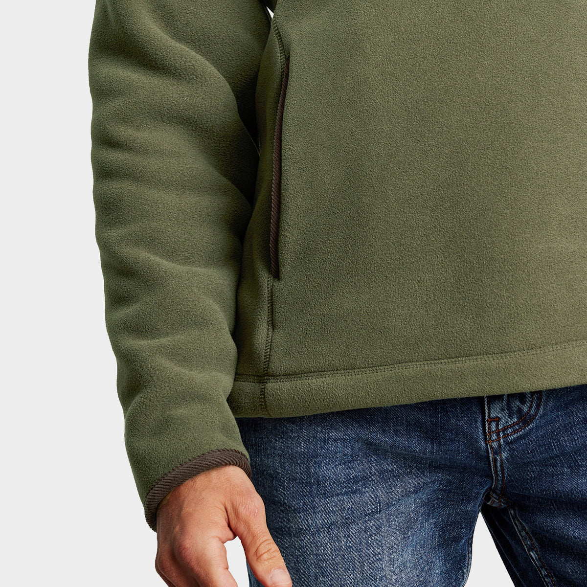 Mens Coxton Quarter Zip Fleece Sweatshirt Heritage Green