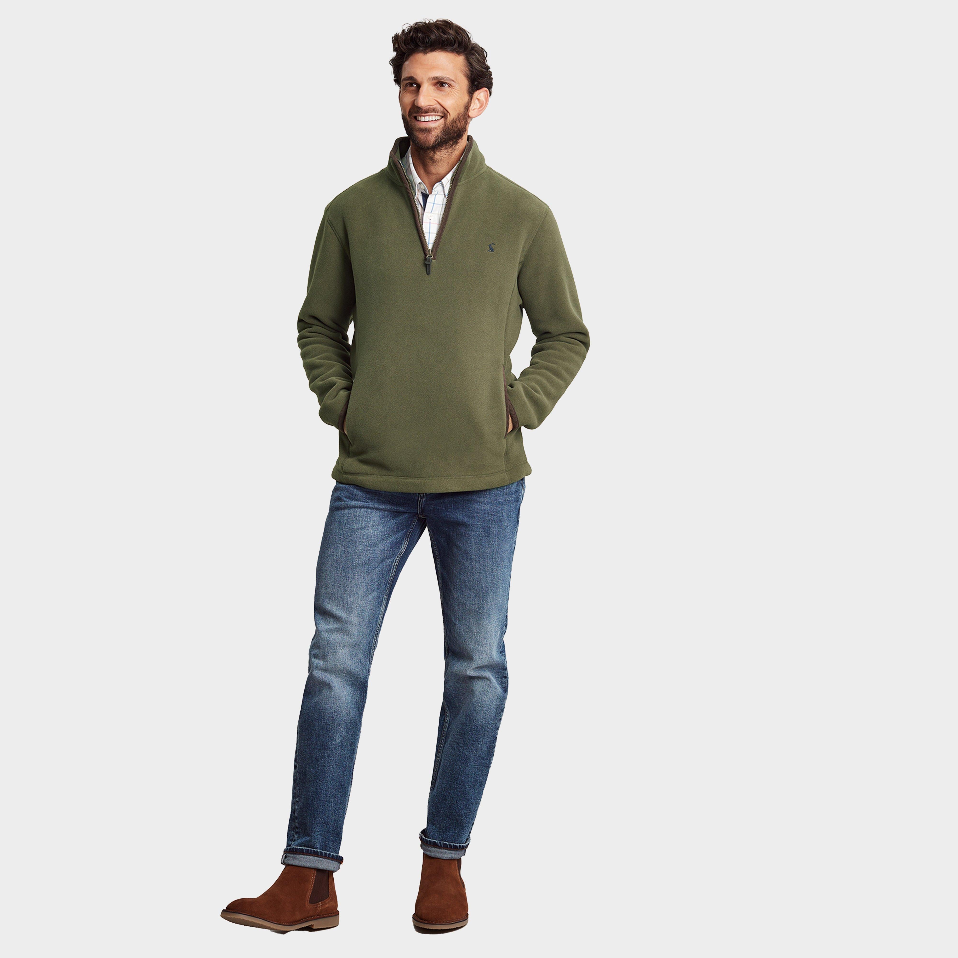 Mens Coxton Quarter Zip Fleece Sweatshirt Heritage Green