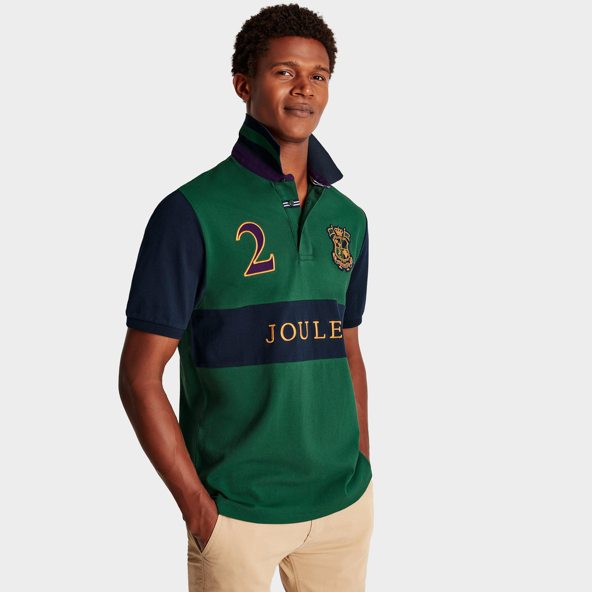 Mens Embellished Polo Shirt Green