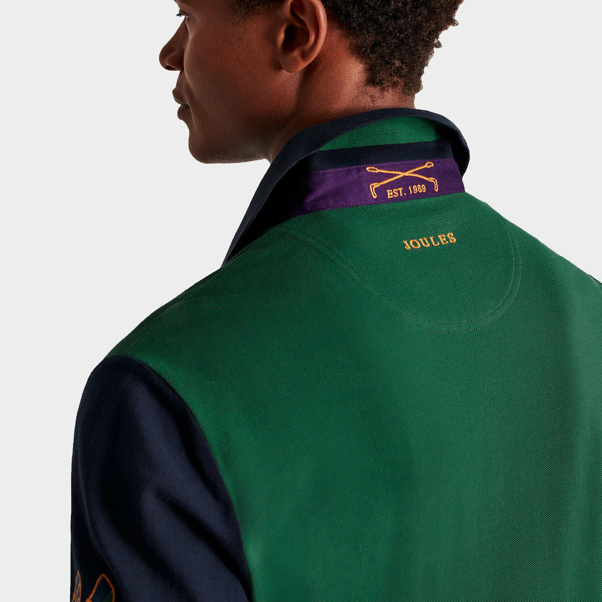 Mens Embellished Polo Shirt Green