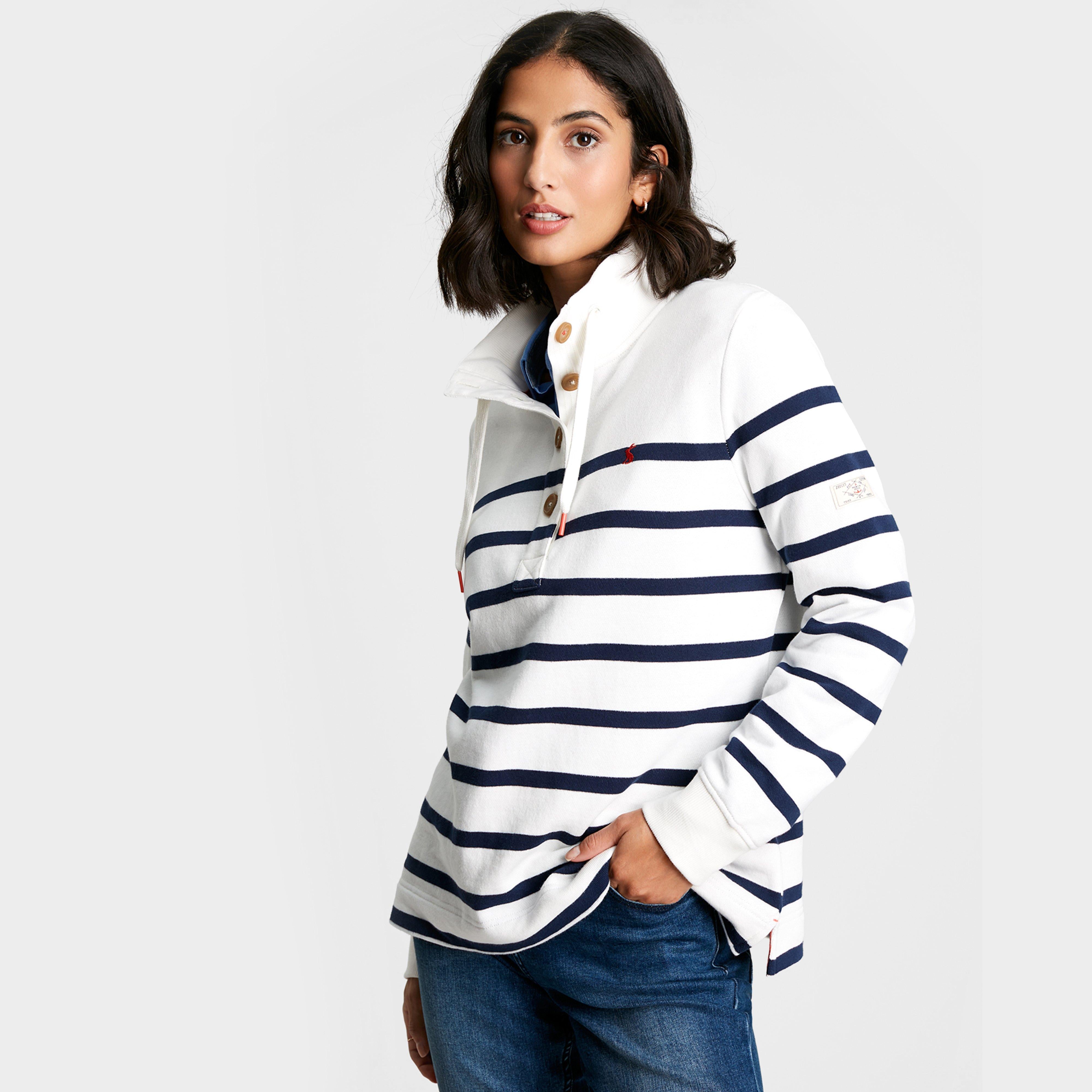 Womens Southwold Funnel Neck Sweatshirt Navy Creme Stripe