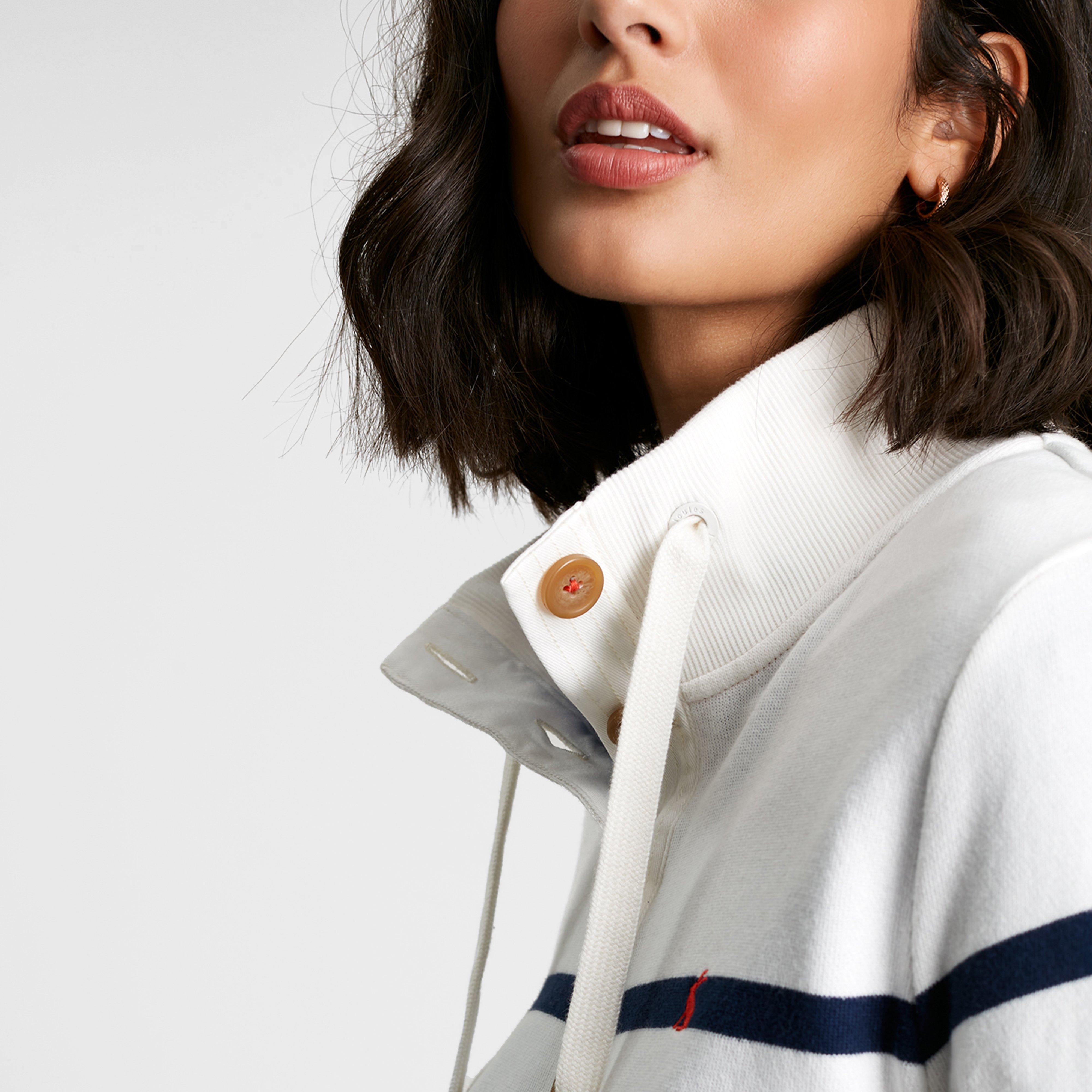 Womens Southwold Funnel Neck Sweatshirt Navy Creme Stripe