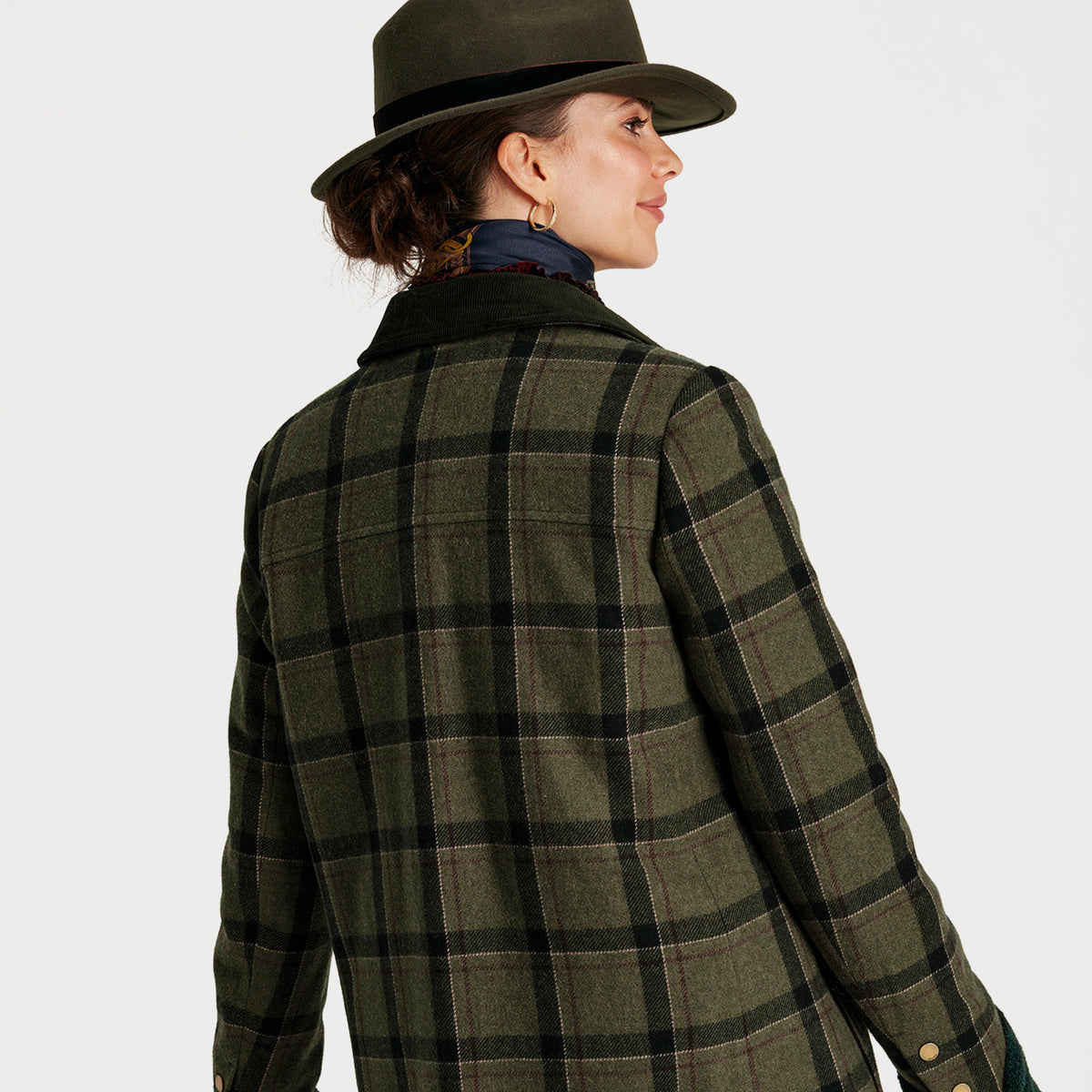 Womens Berkley Tweed Fieldcoat Green Tweed