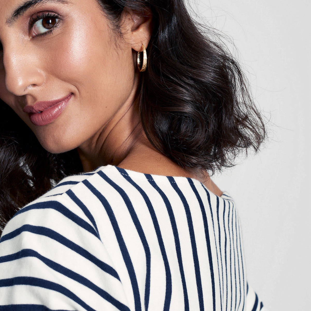 Womens Harbour Long Sleeve Jersey Top Cream Hotch Potch Stripe