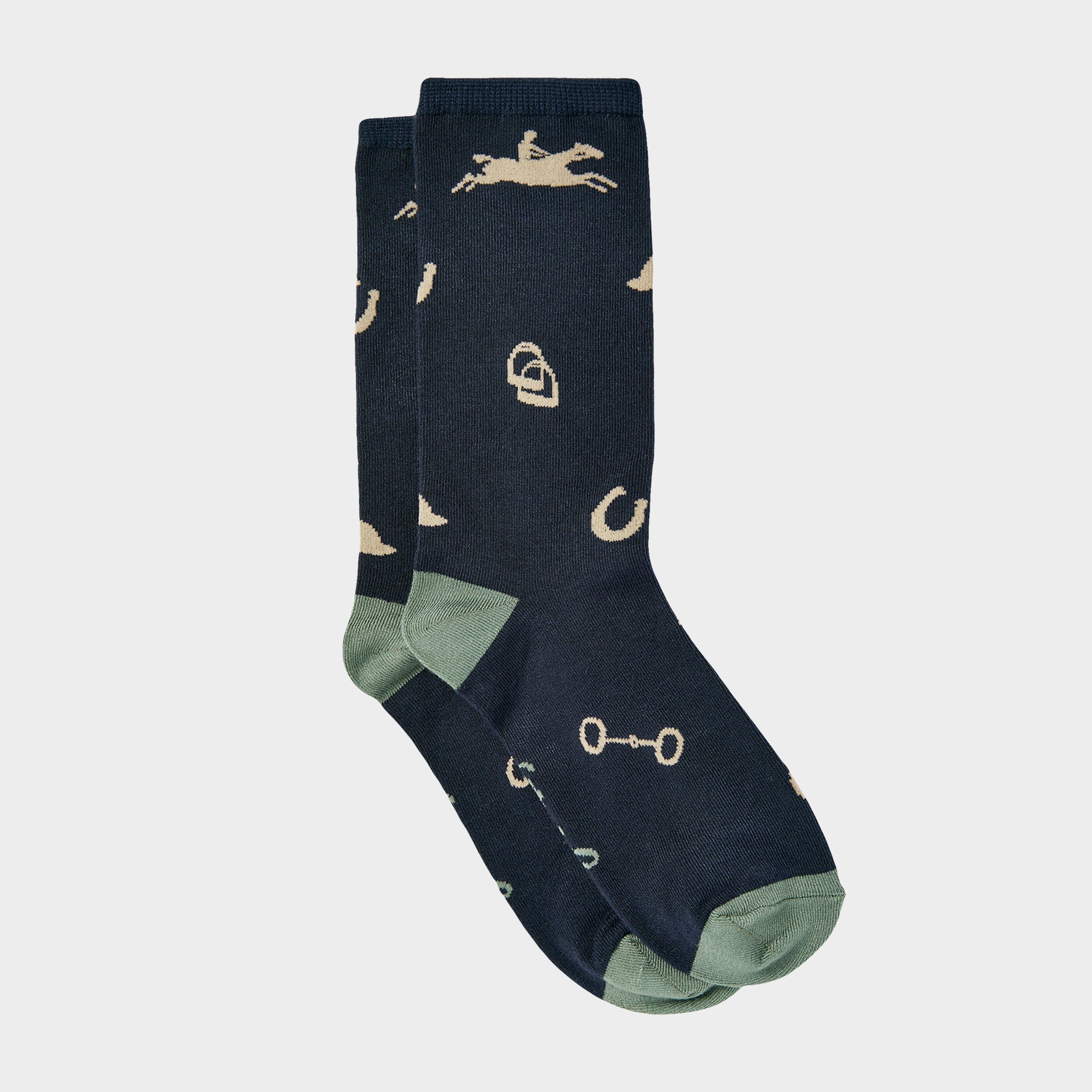 Womens Excellent Everyday Pair Of Socks Navy Horse