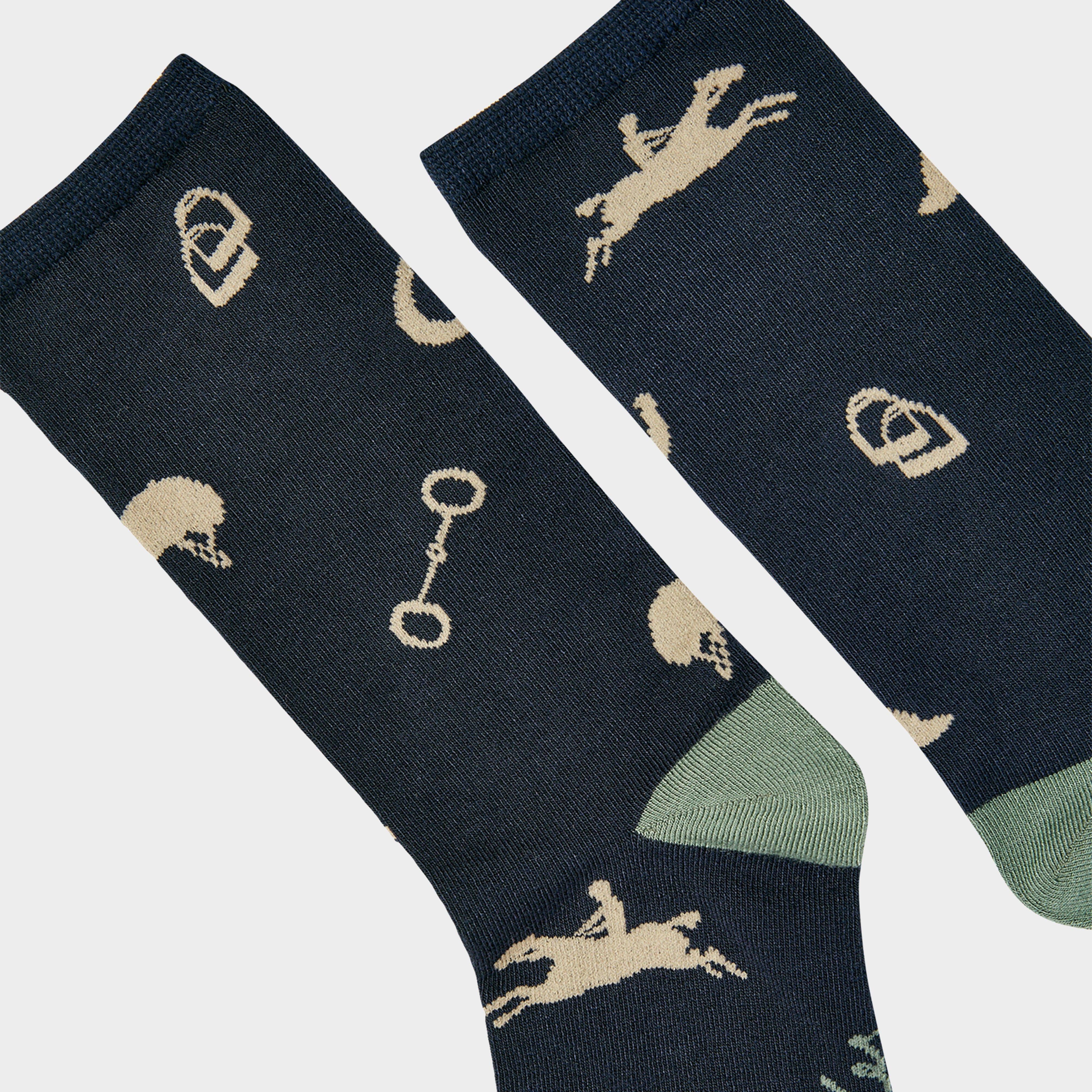 Womens Excellent Everyday Pair Of Socks Navy Horse