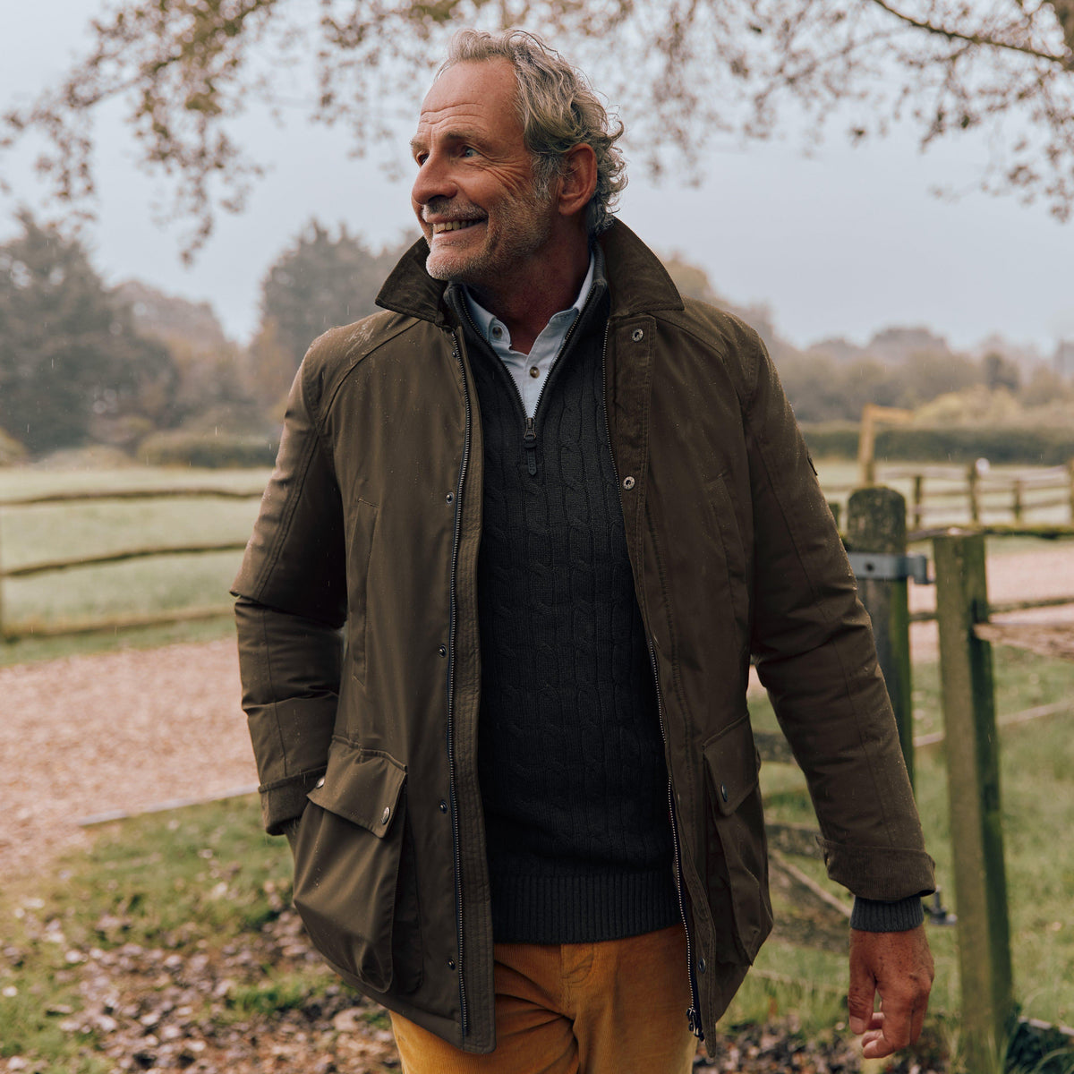 Mens Arbury Multi-pocket Waterproof With Padded Lining Coat Brown