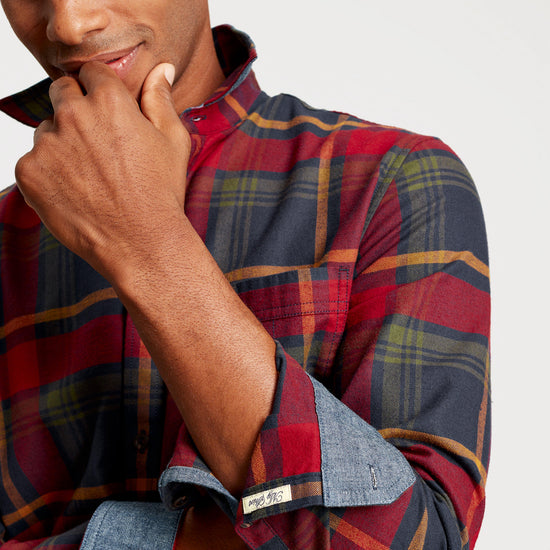 Mens Buchannan Check Shirt Red