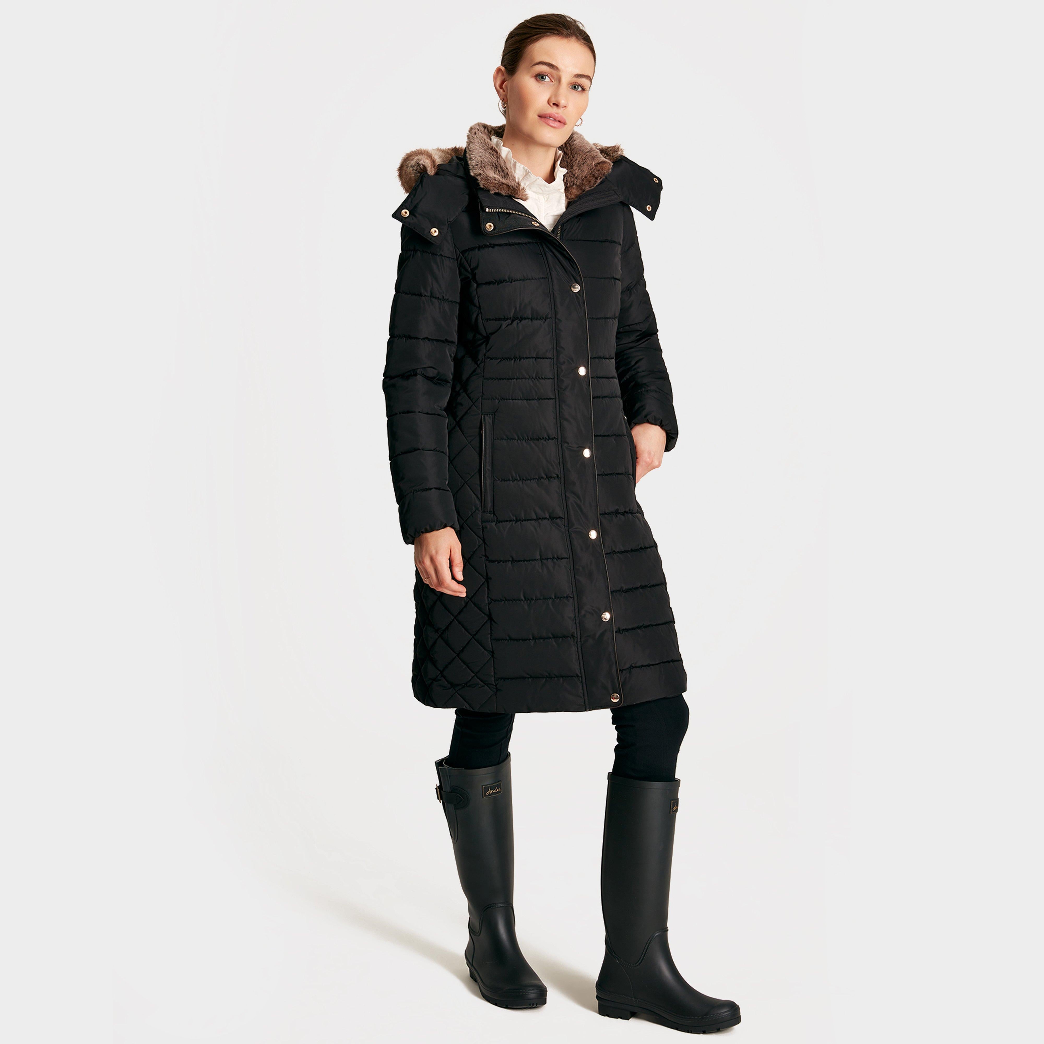 Womens Charlington Showerproof Longline Padded Coat Black