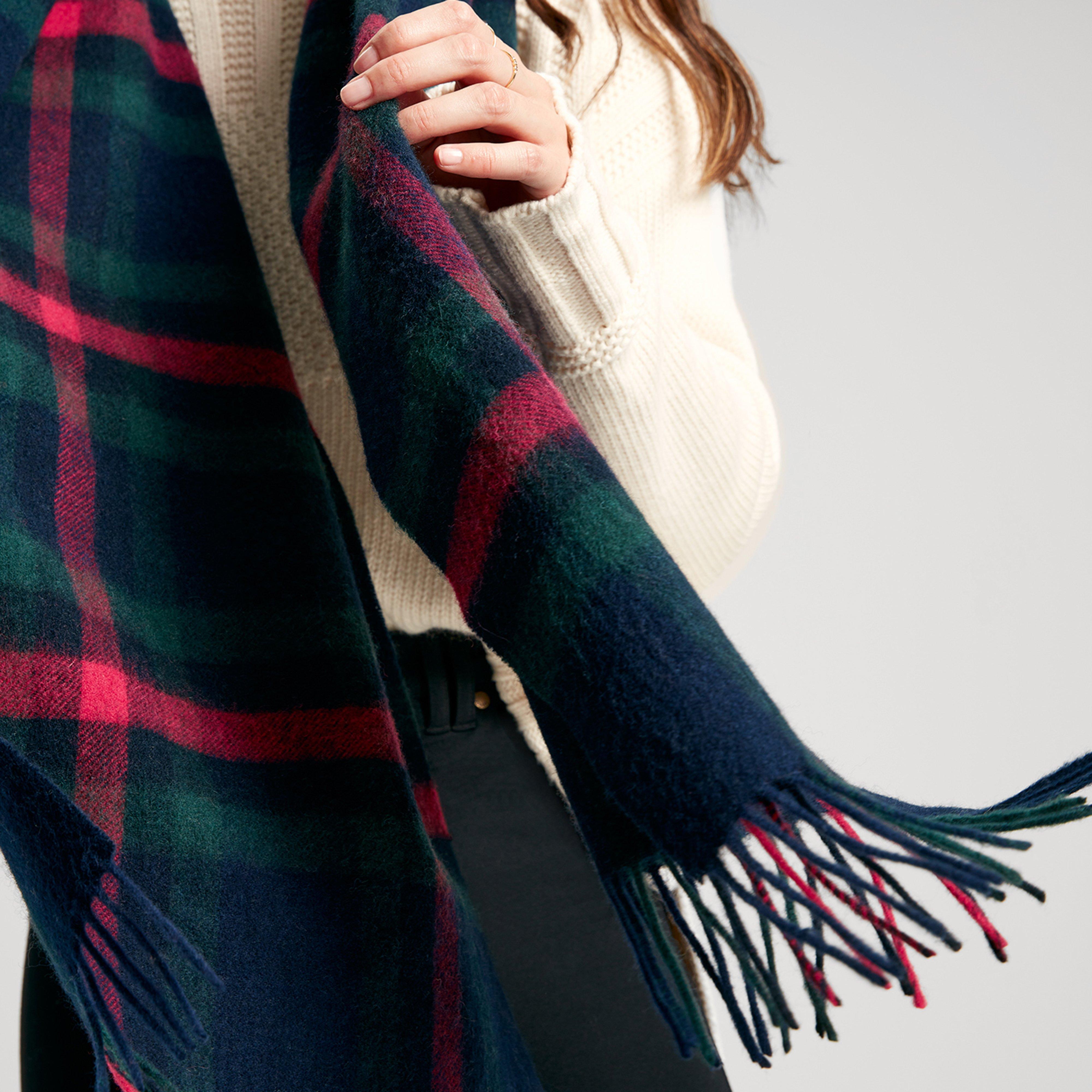 Womens Langtree Scarf Navy Pink Check