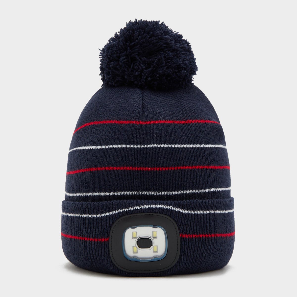 Kids Vision Stripe LED Pom Hat Navy