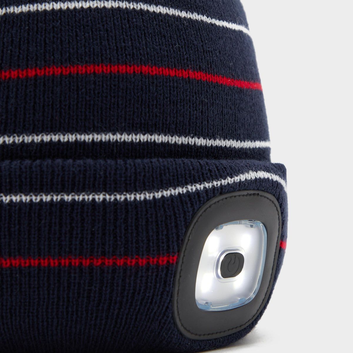 Kids Vision Stripe LED Pom Hat Navy