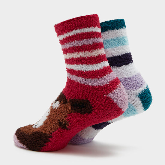 Womens Lounge Socks 2 Pack Horse
