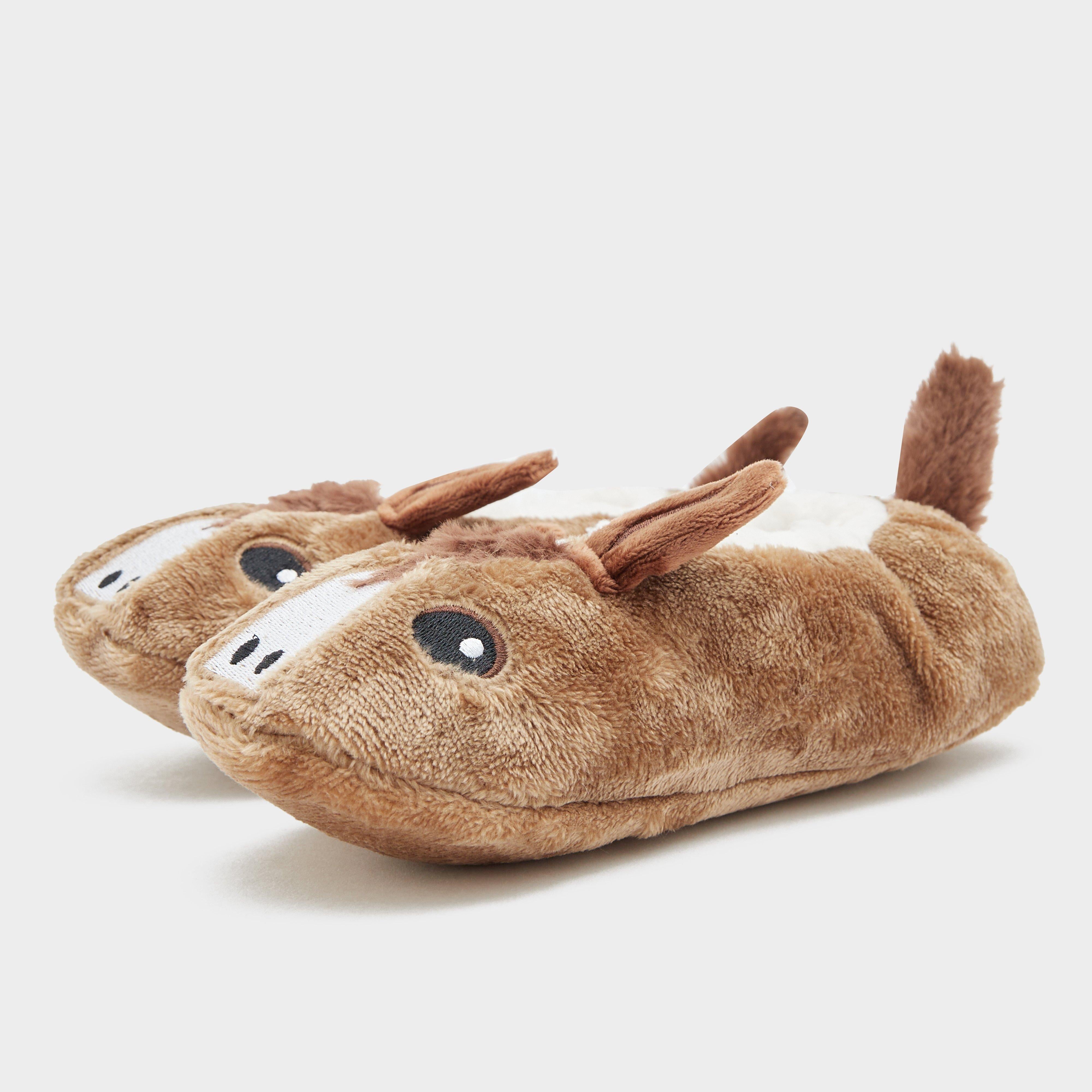 Womens Wild Feet Fluffy Footsie Slippers Horse