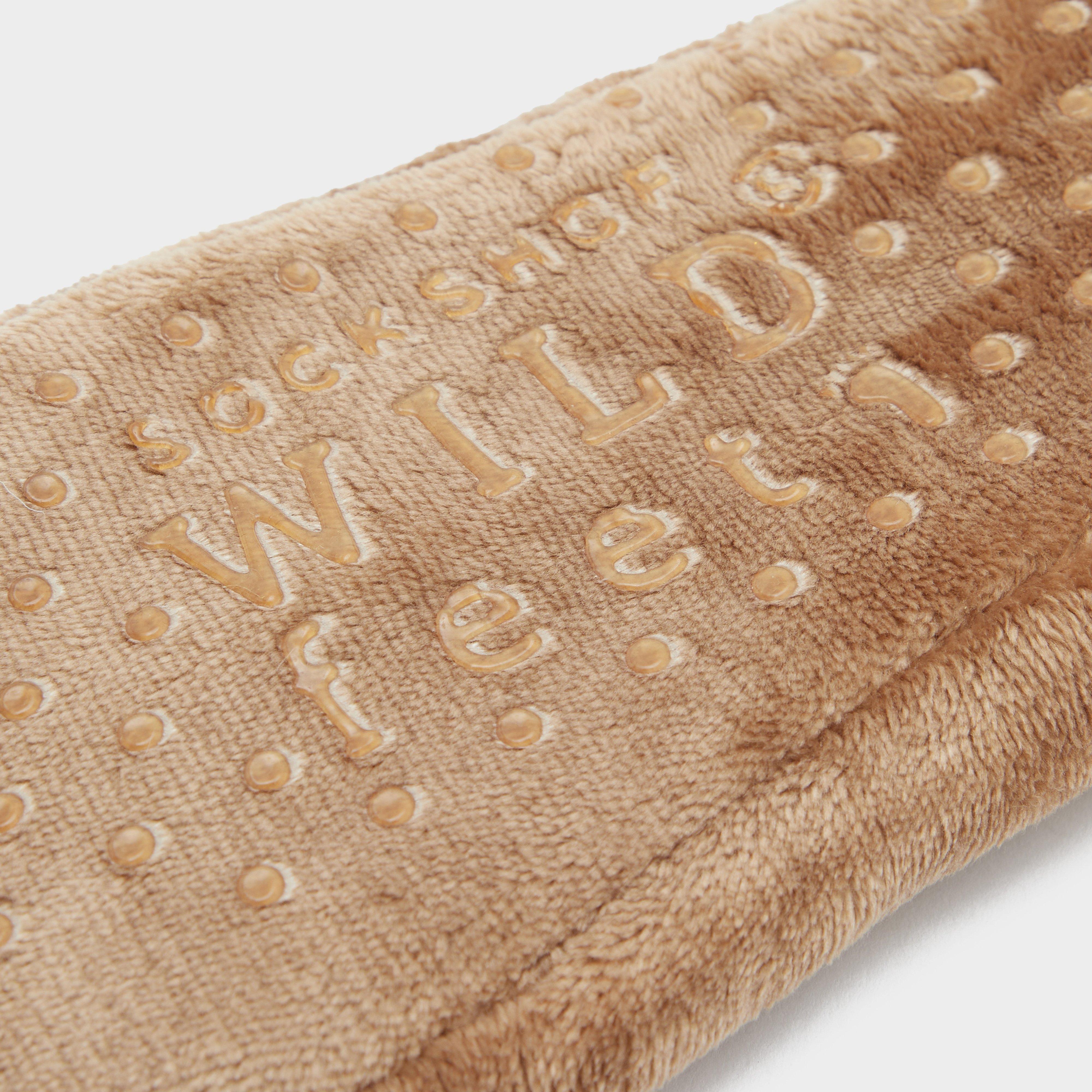 Womens Wild Feet Fluffy Footsie Slippers Dog