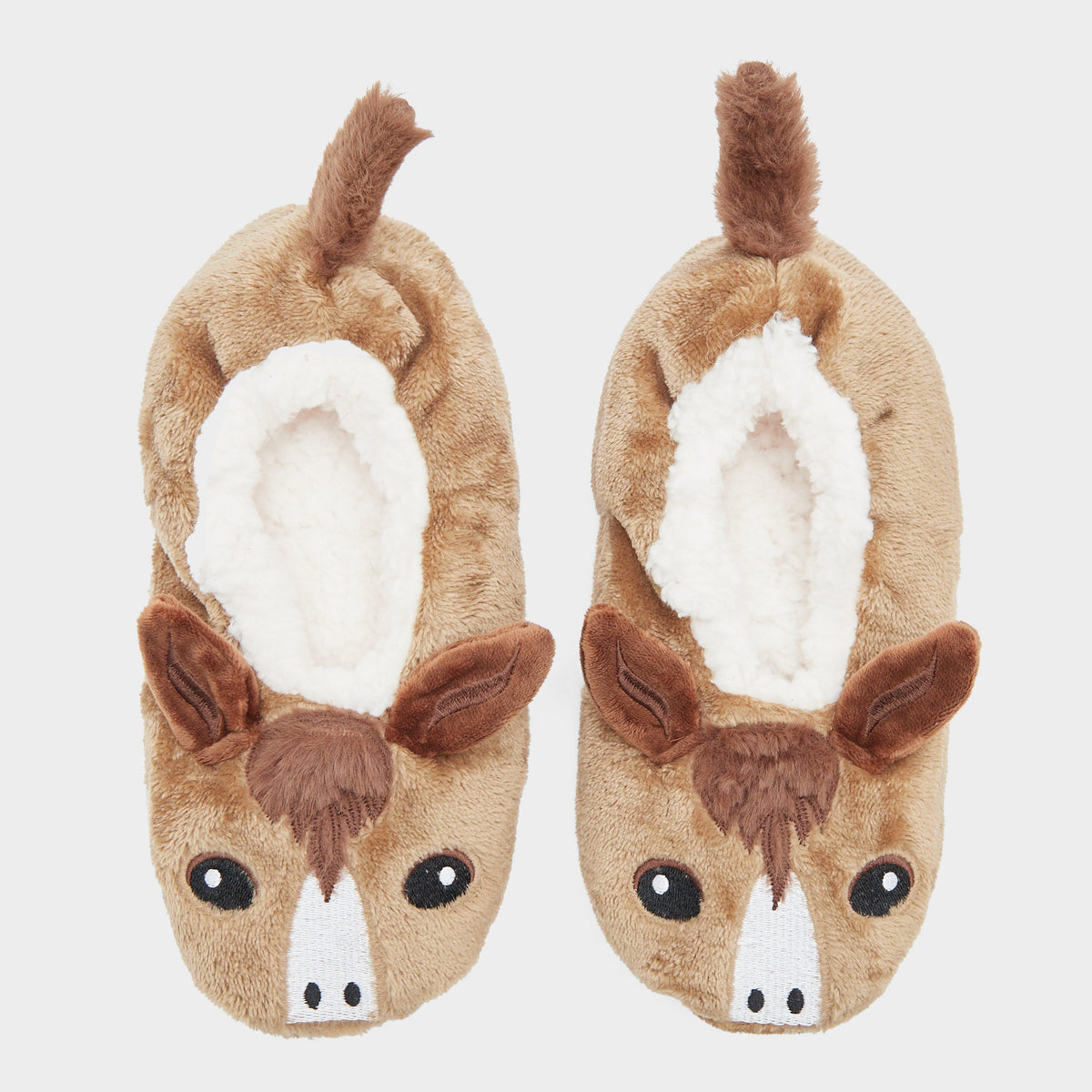 Kids Wild Feet Fluffy Footsie Slippers Horse
