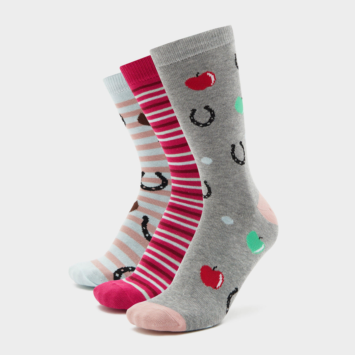 Adults Wild Feet 3 Pack Socks Horsing Around